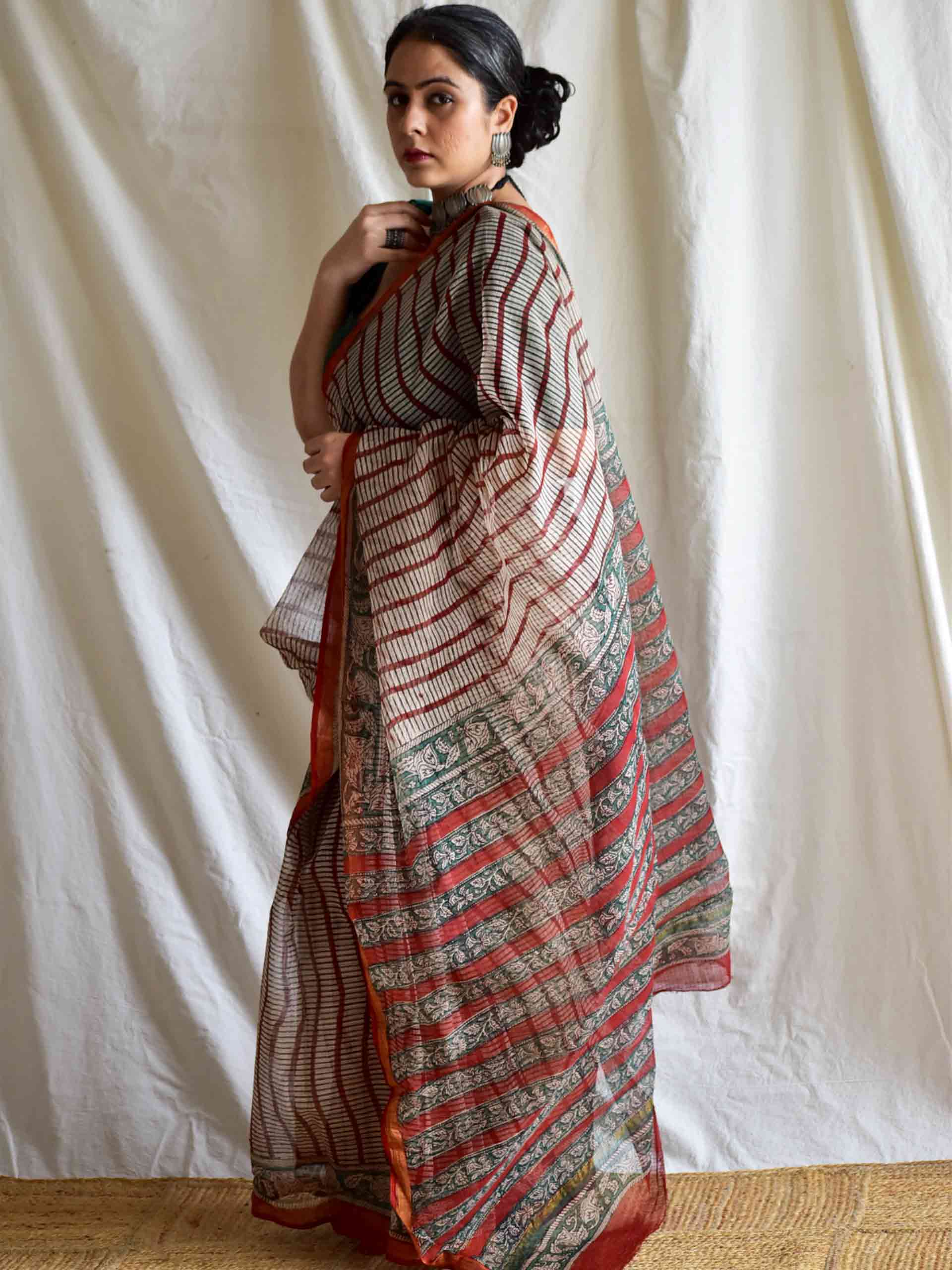 Lakeer - Dabu Kota Doria Saree