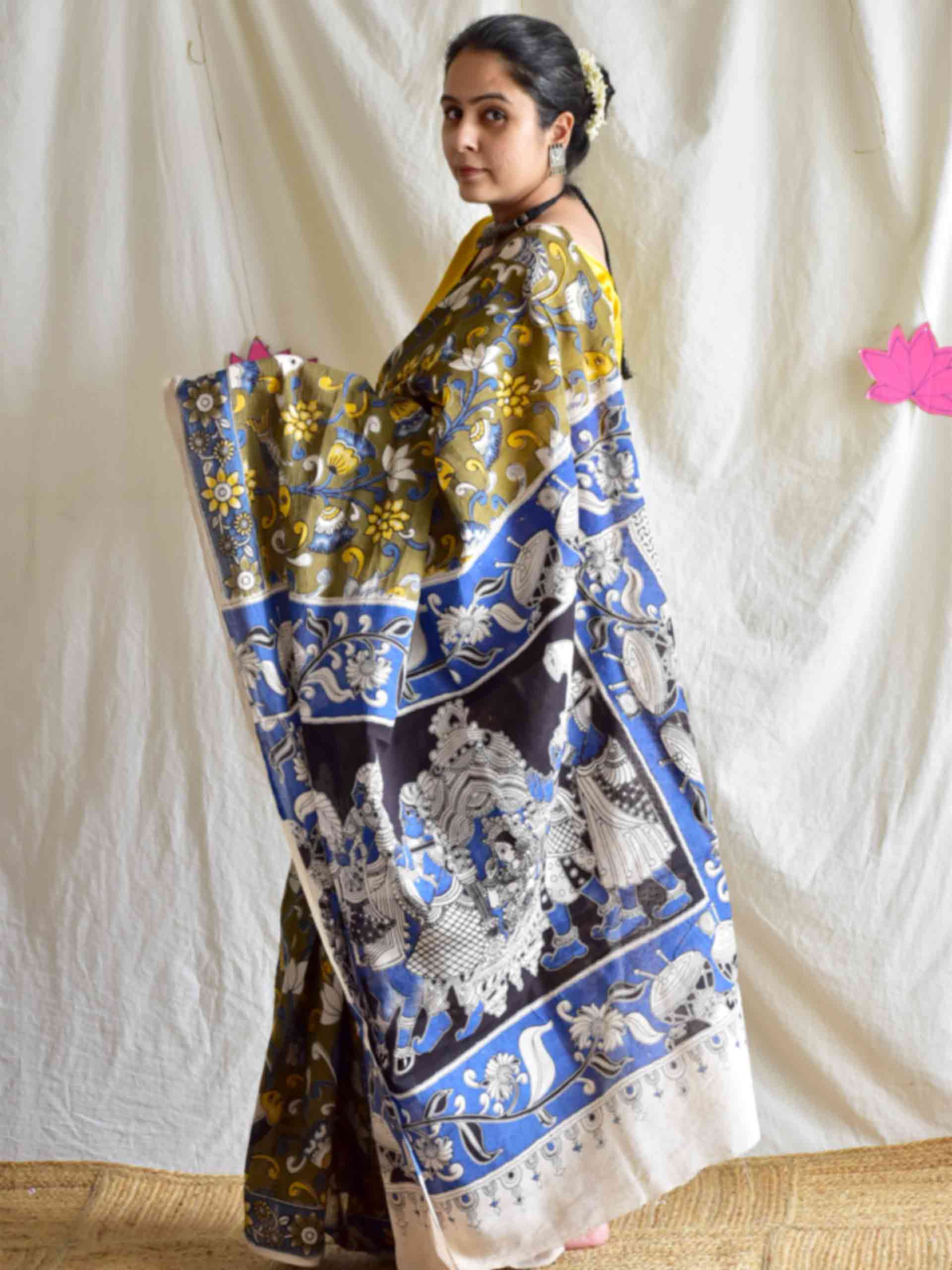 Jal tarang - kalamkari printed saree