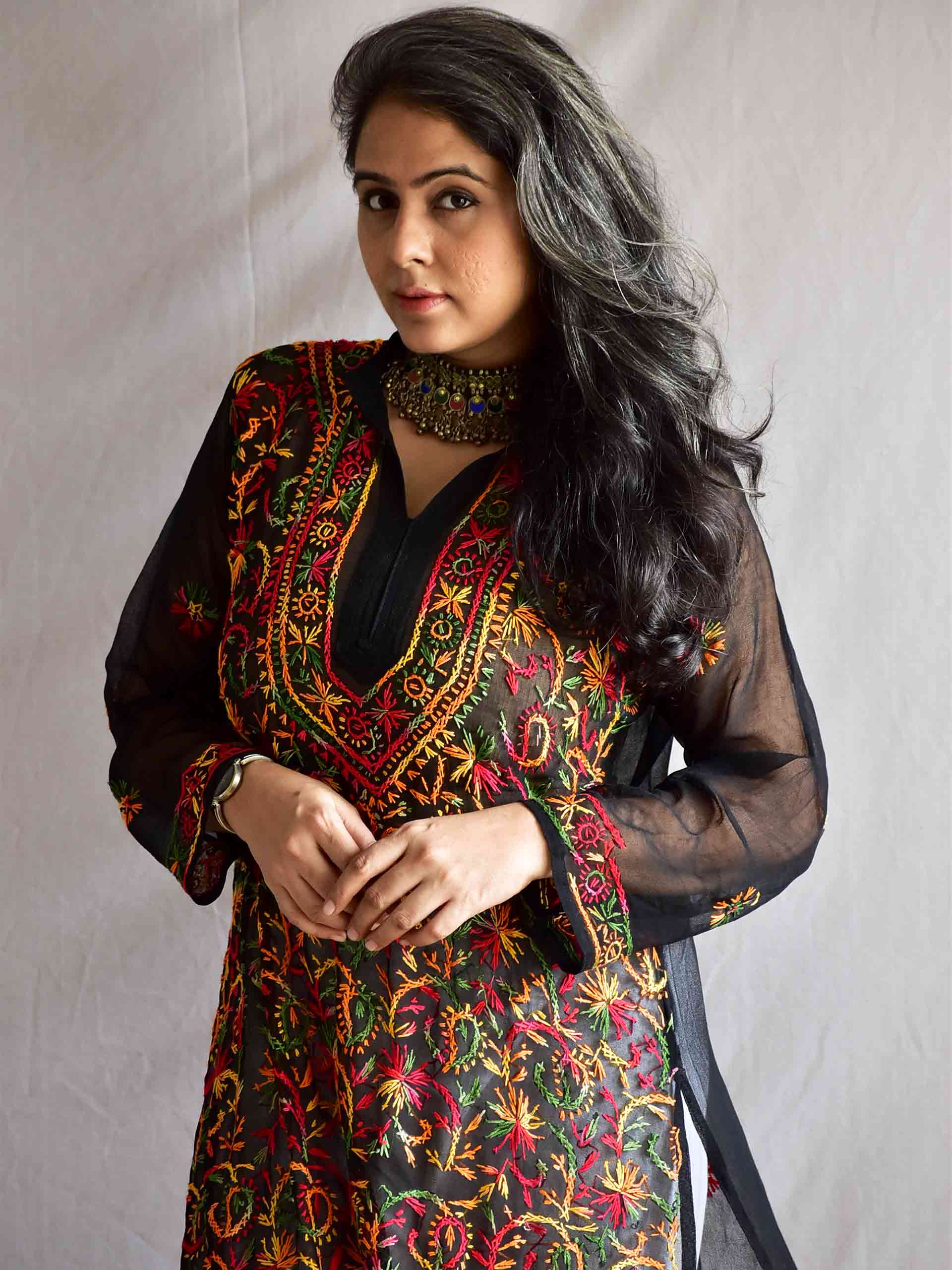 Makhmali - Chikankari Kurti