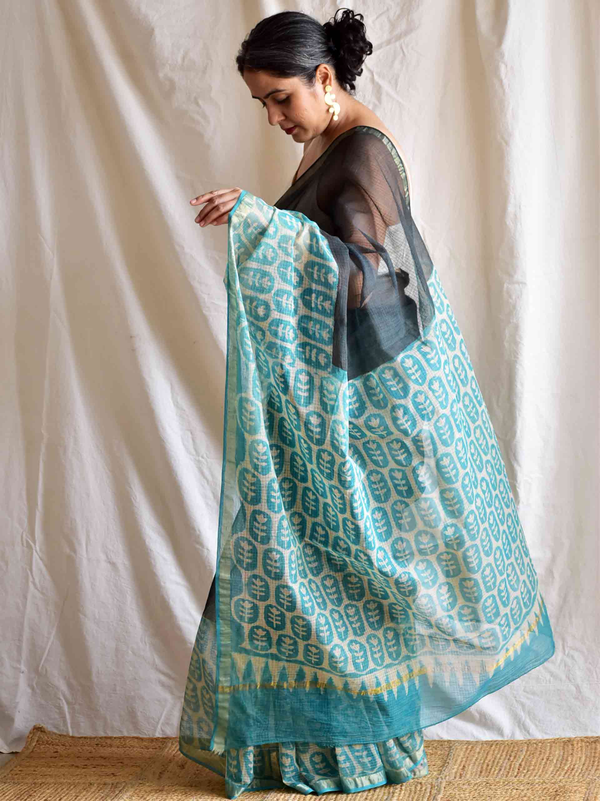 Samundra - Dabu Kota Doria Saree