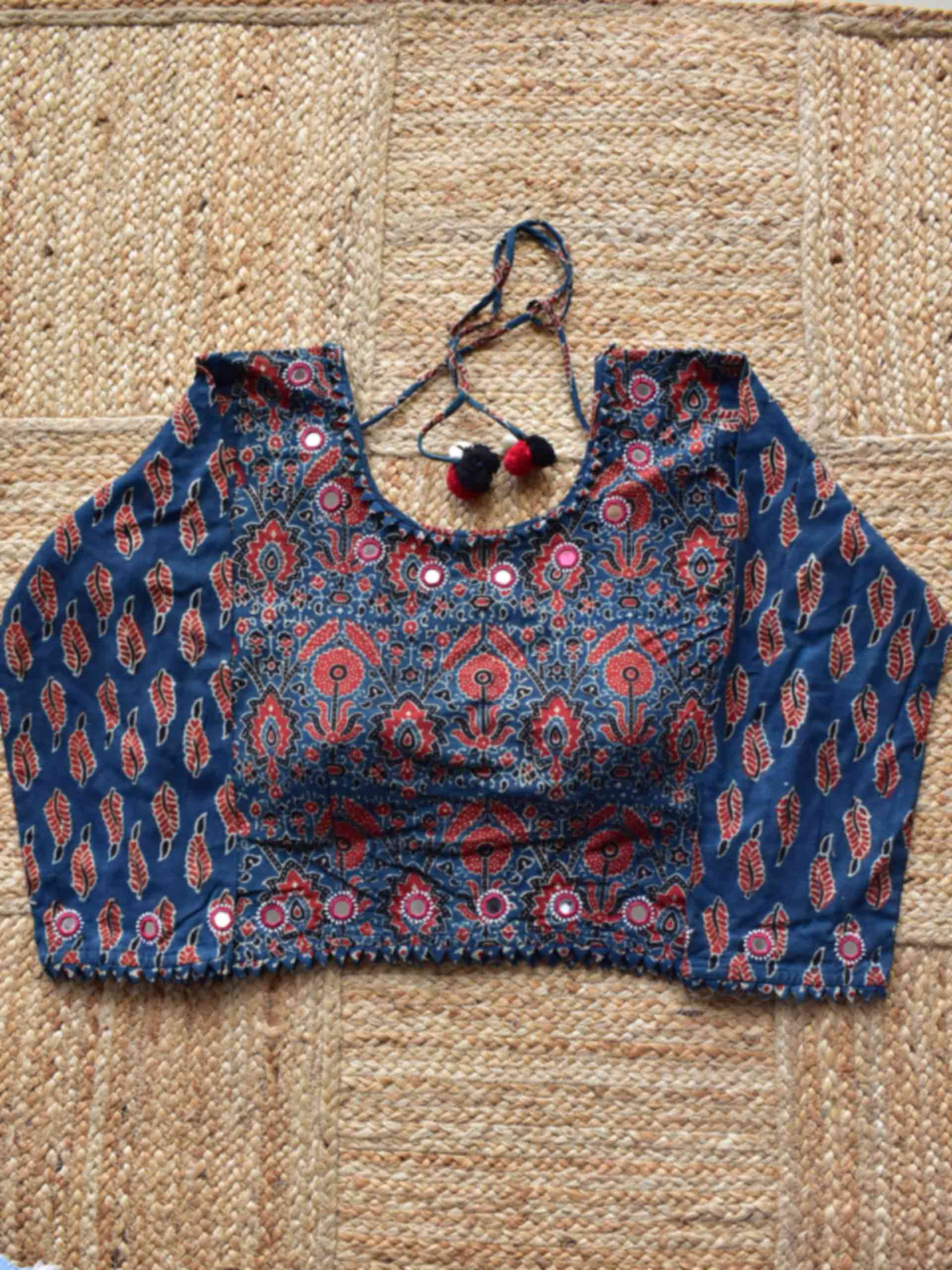 Sample 005 - Ajrakh Kutch mirror work blouse