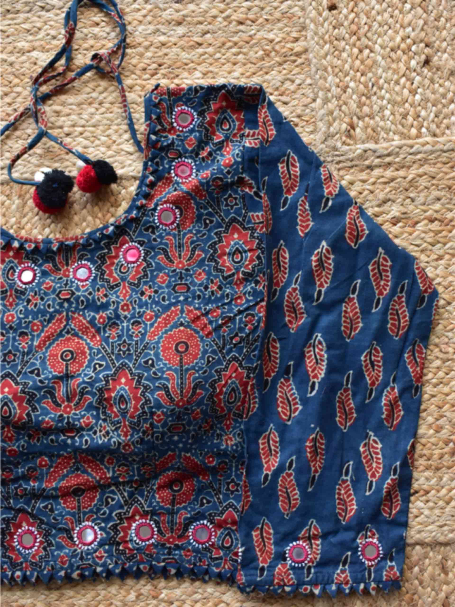 Sample 005 - Ajrakh Kutch mirror work blouse
