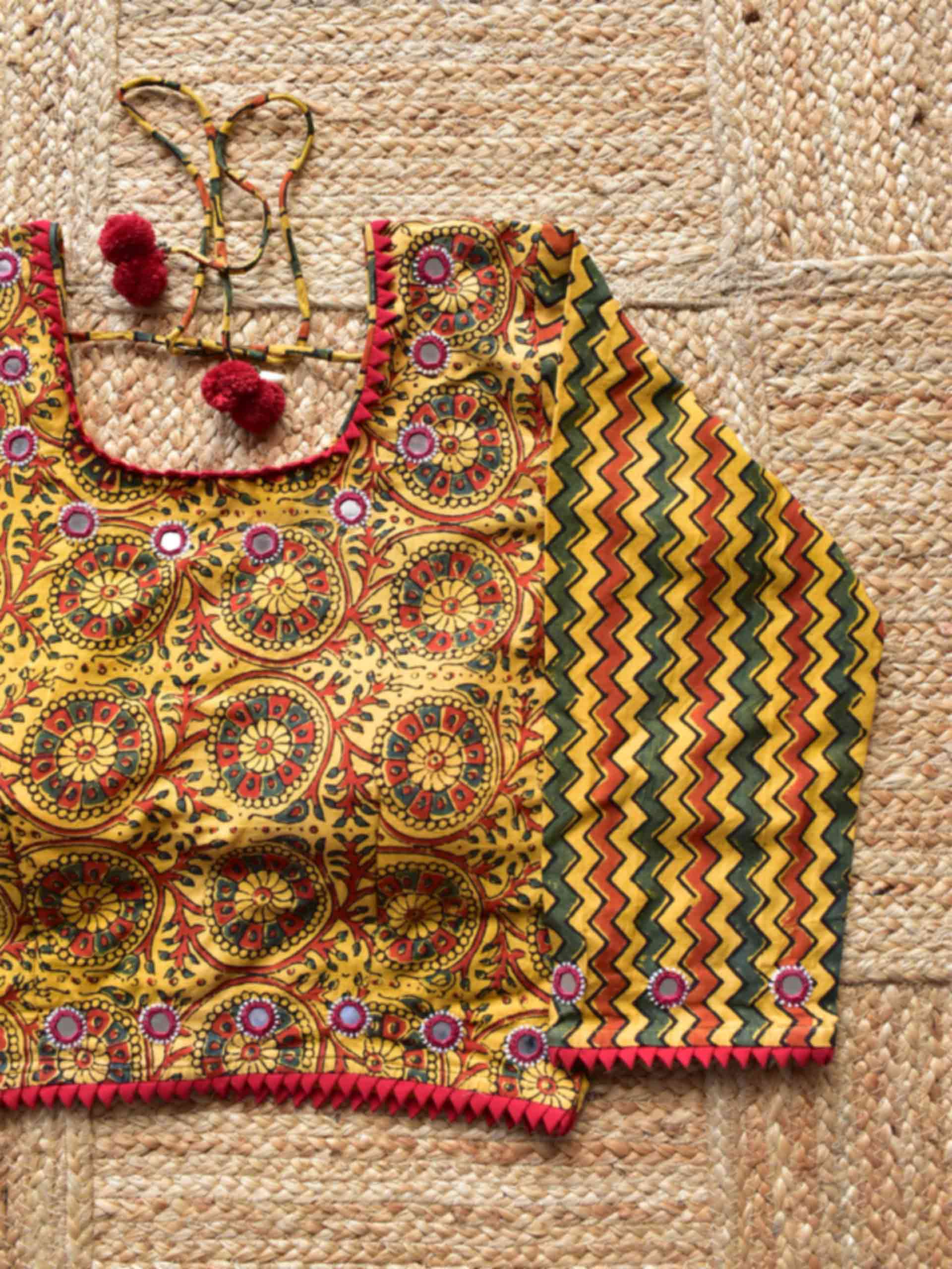 Sample 006 - Ajrakh Kutch mirror work blouse