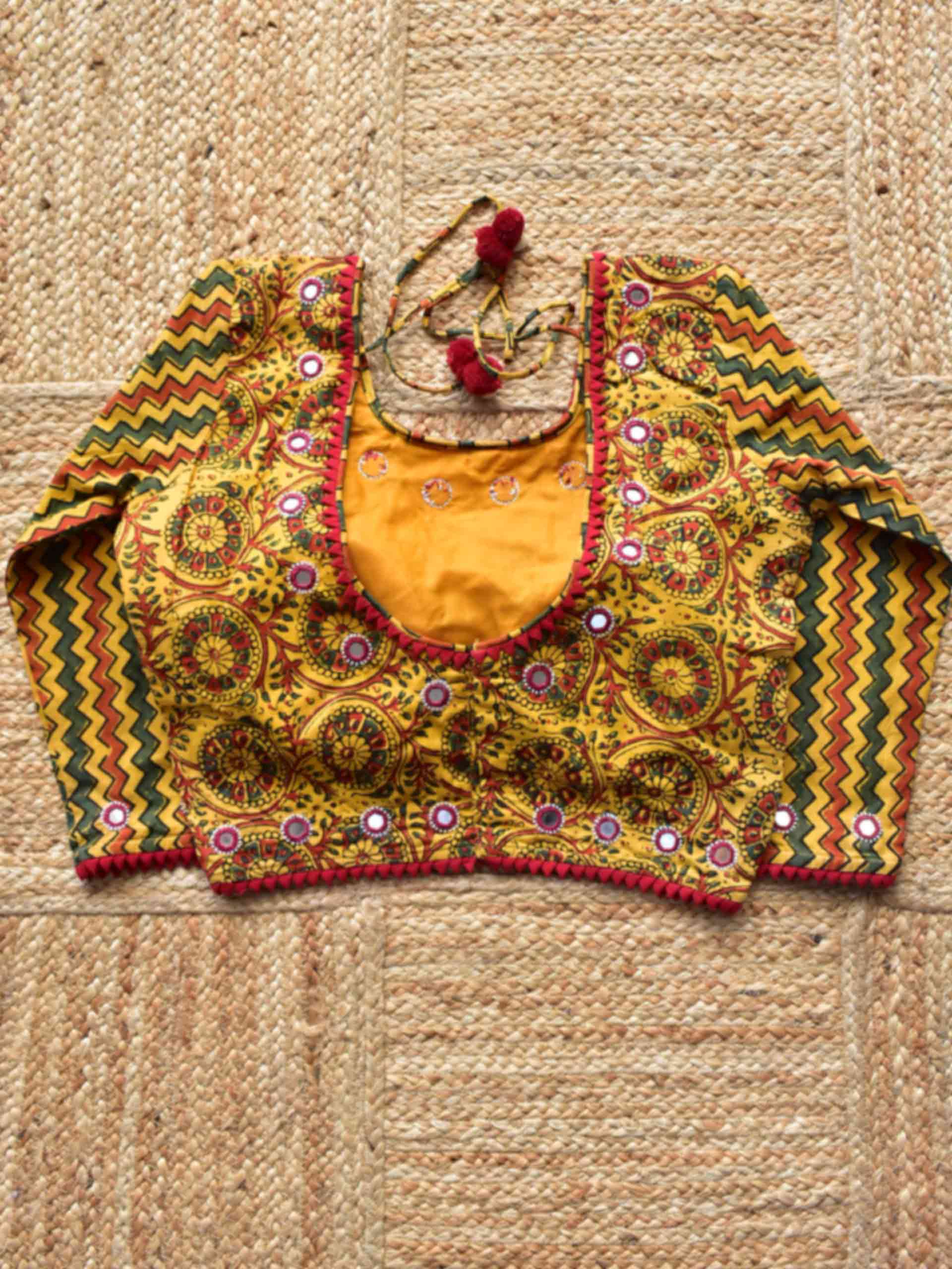 Sample 006 - Ajrakh Kutch mirror work blouse