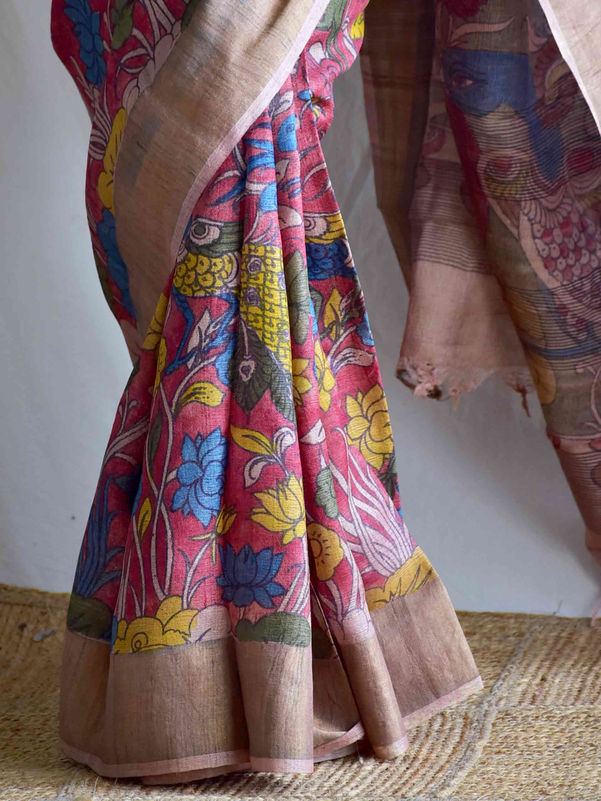 UD009 - Kalamkari Tussar silk saree