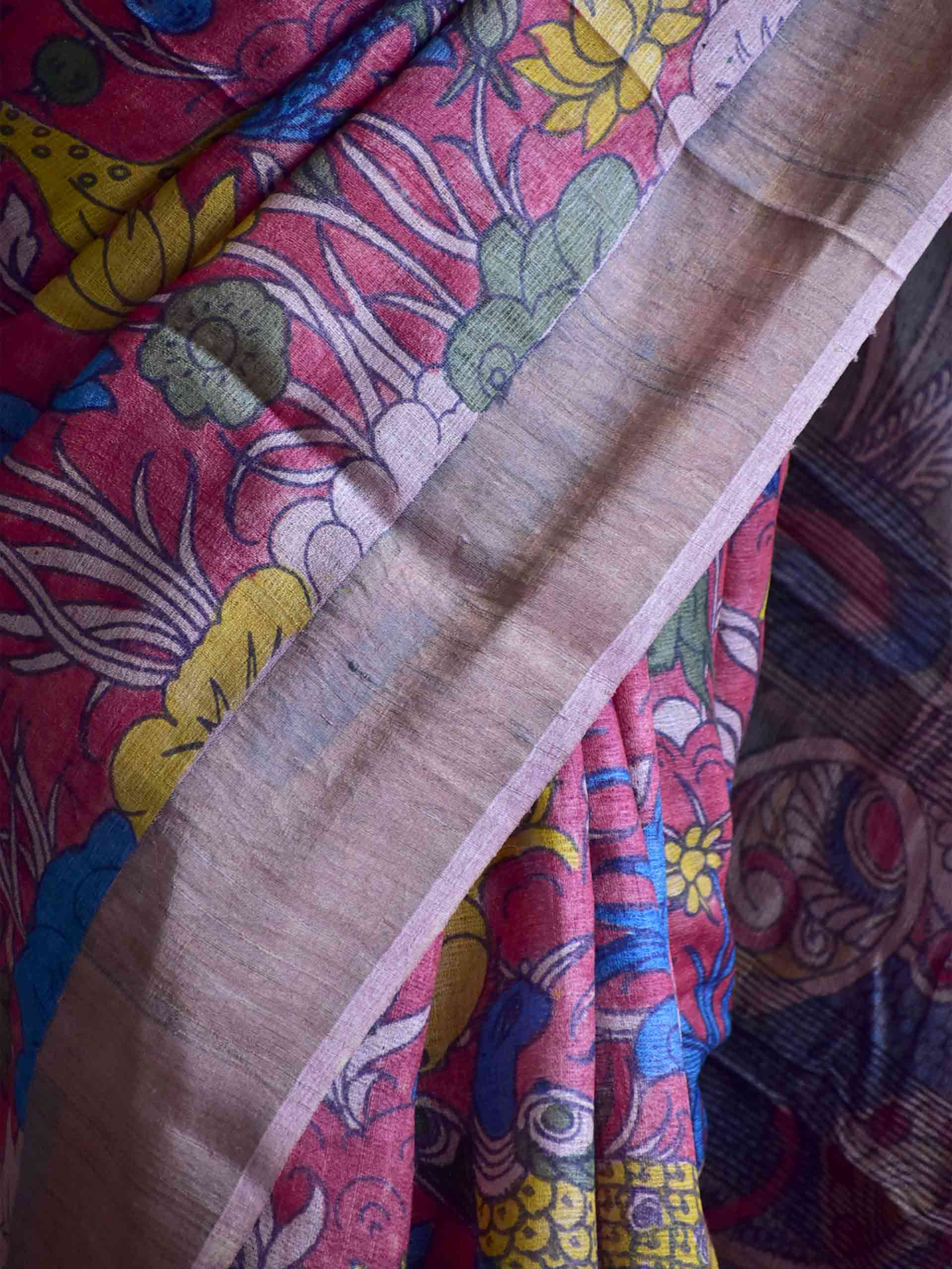 UD009 - Kalamkari Tussar silk saree