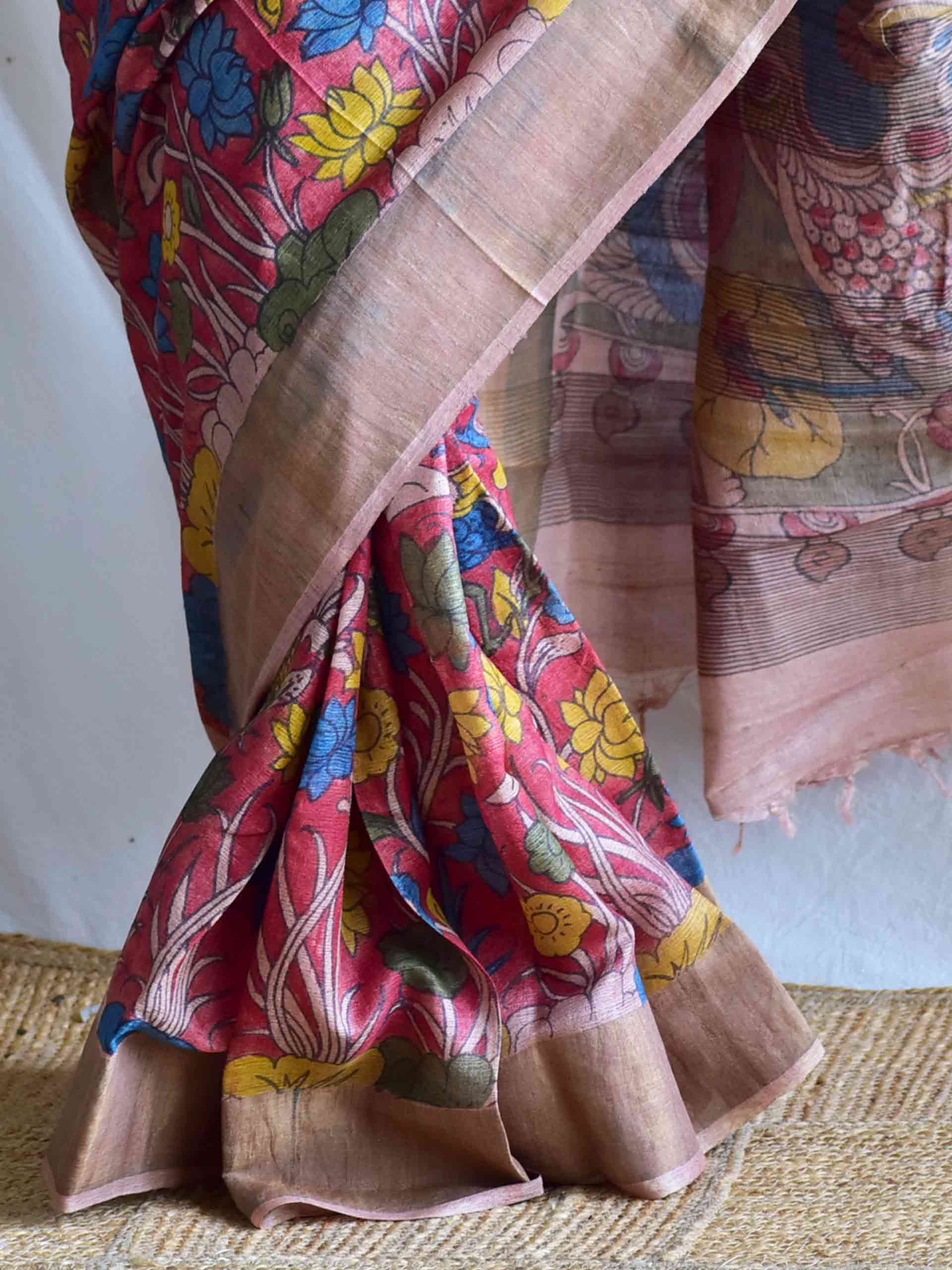 UD009 - Kalamkari Tussar silk saree