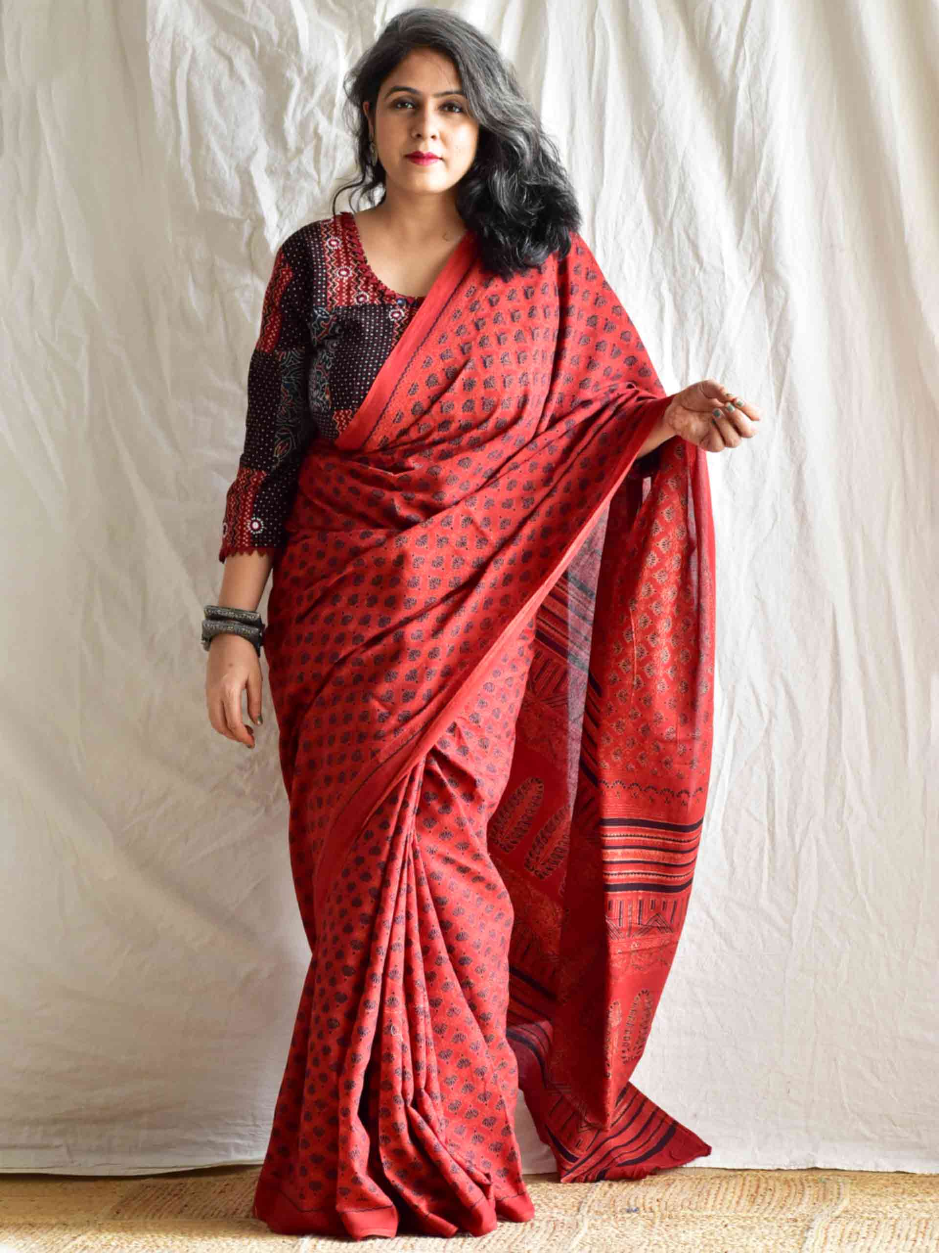 Chitra  Dabu mul cotton saree