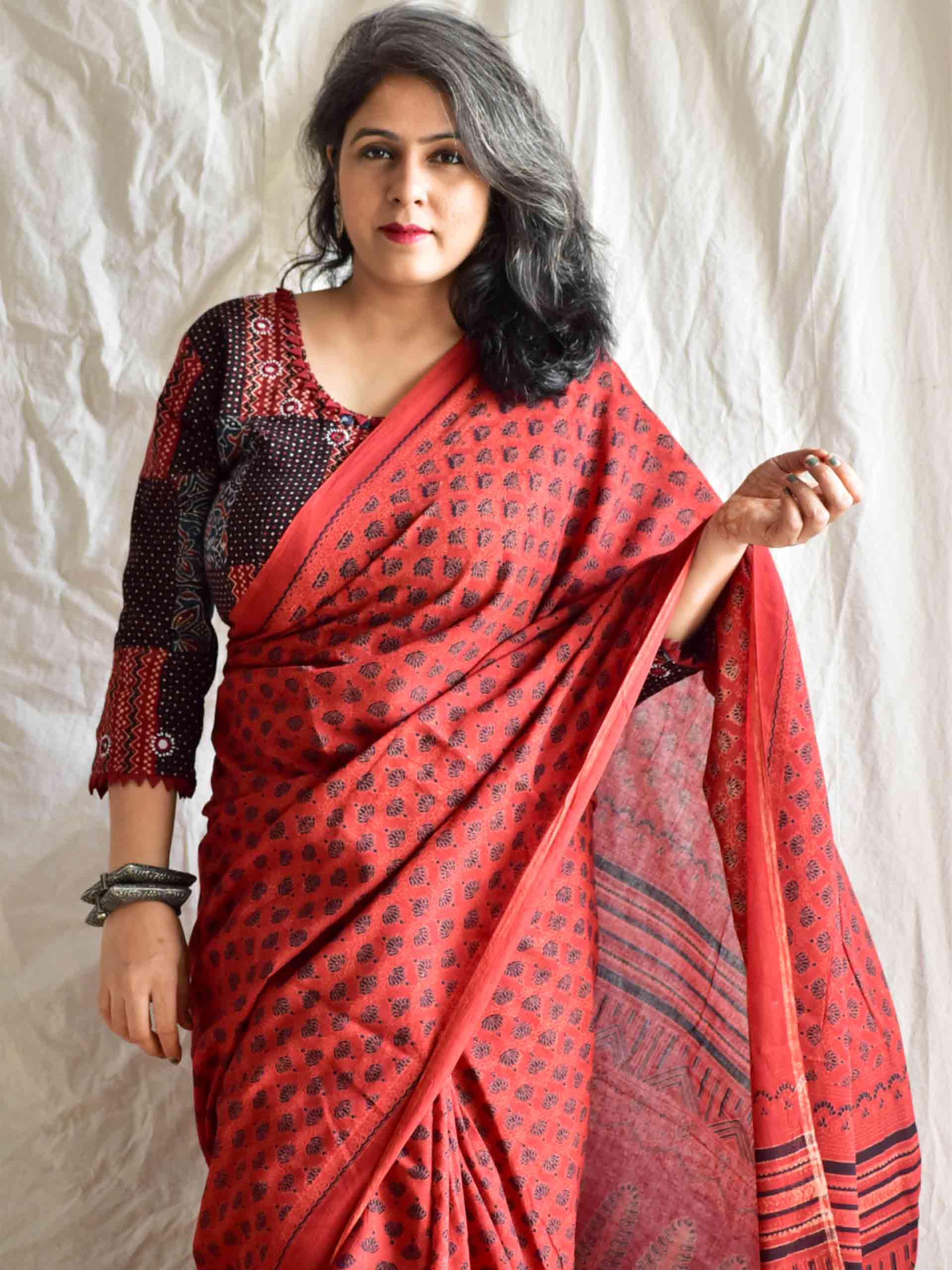 Chitra  Dabu mul cotton saree