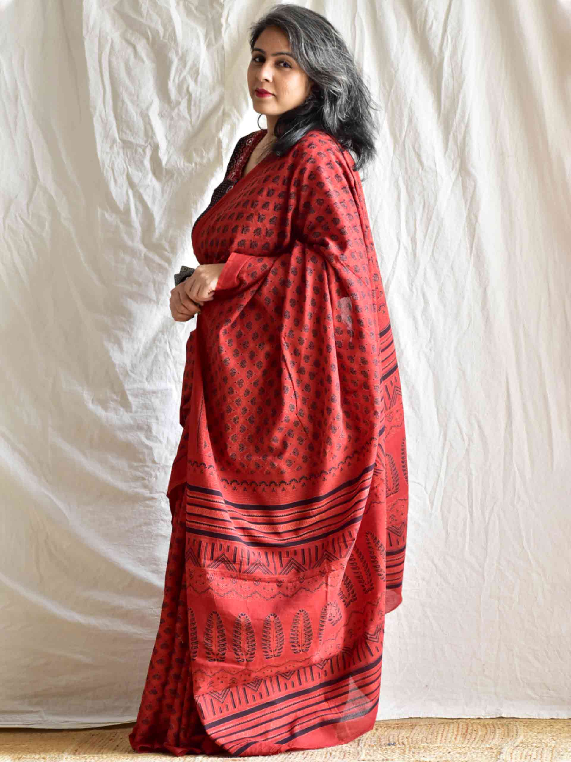Chitra  Dabu mul cotton saree