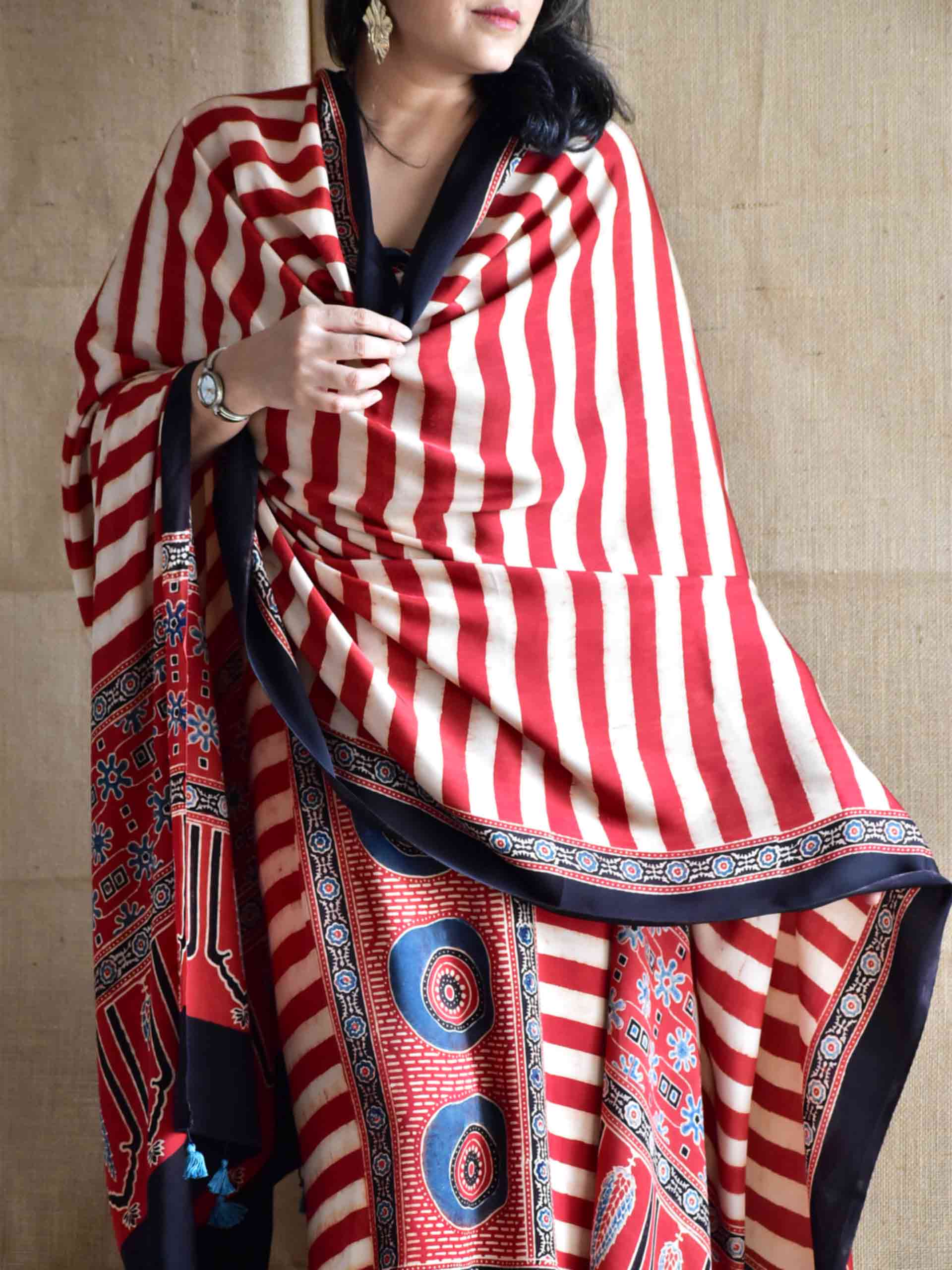 Laal Kiran Ajrakh Modal silk 2 pc suit set