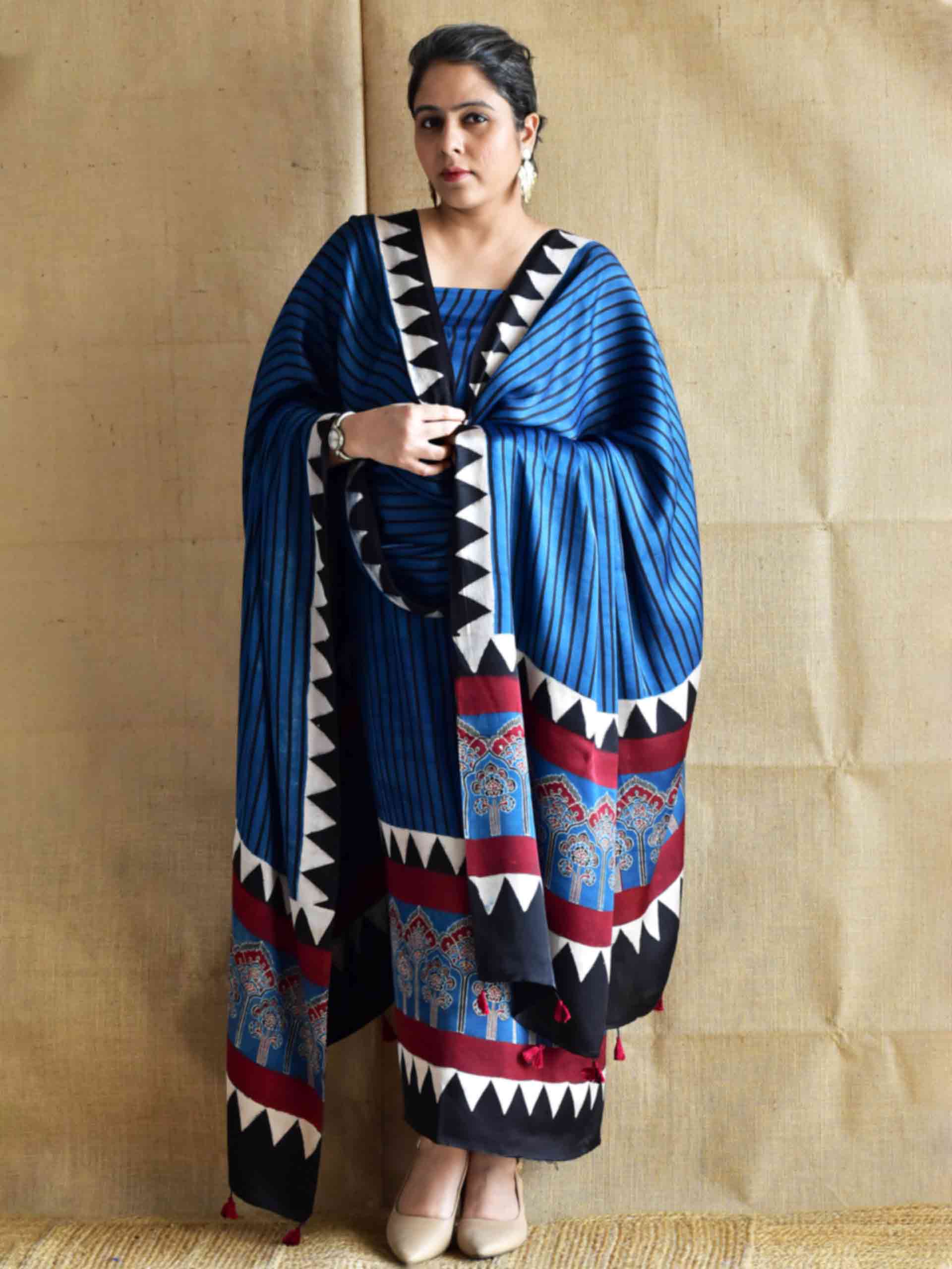 Neel Kala Ajrakh Modal silk 2 pc suit set