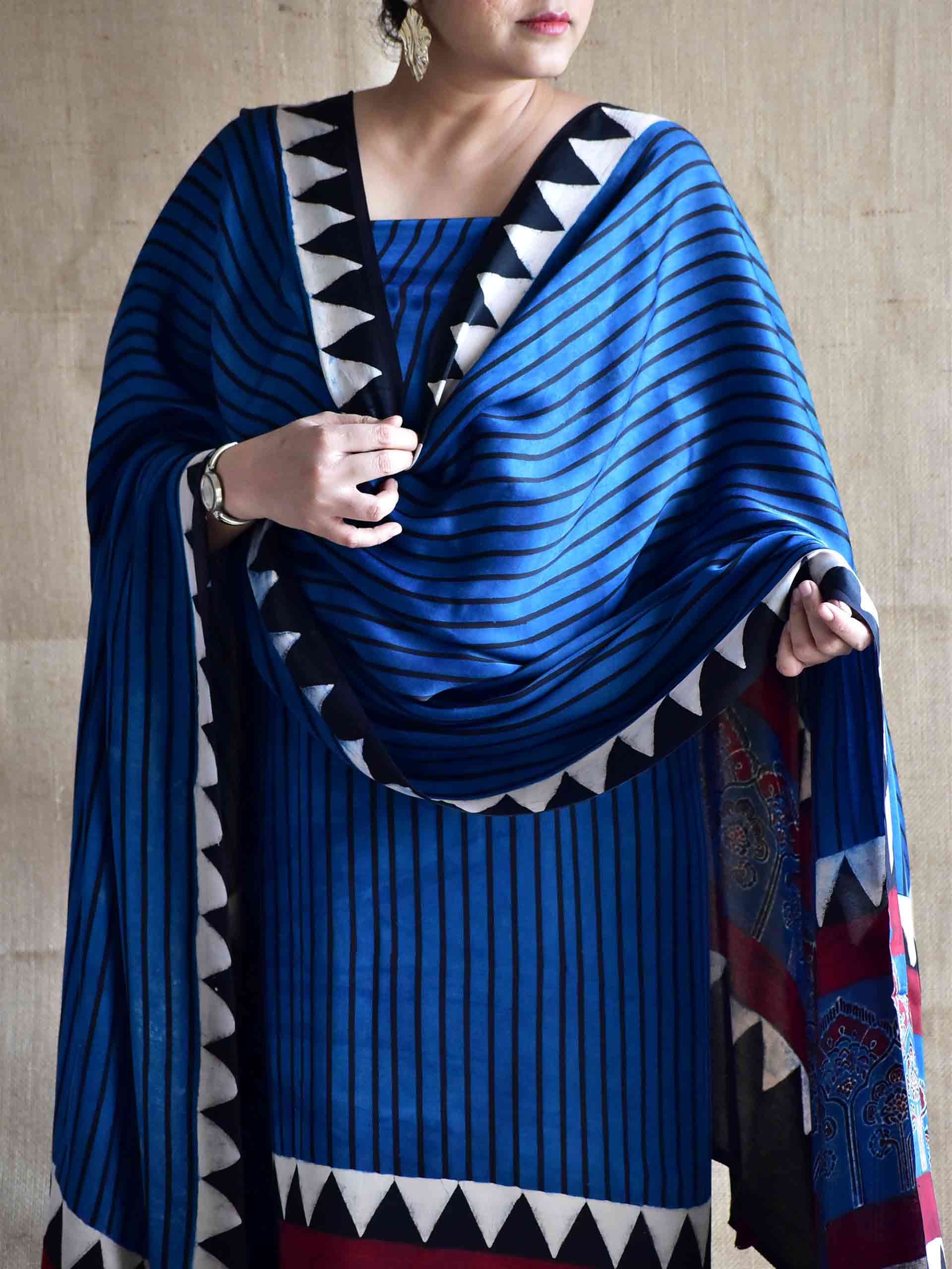 Neel Kala Ajrakh Modal silk 2 pc suit set