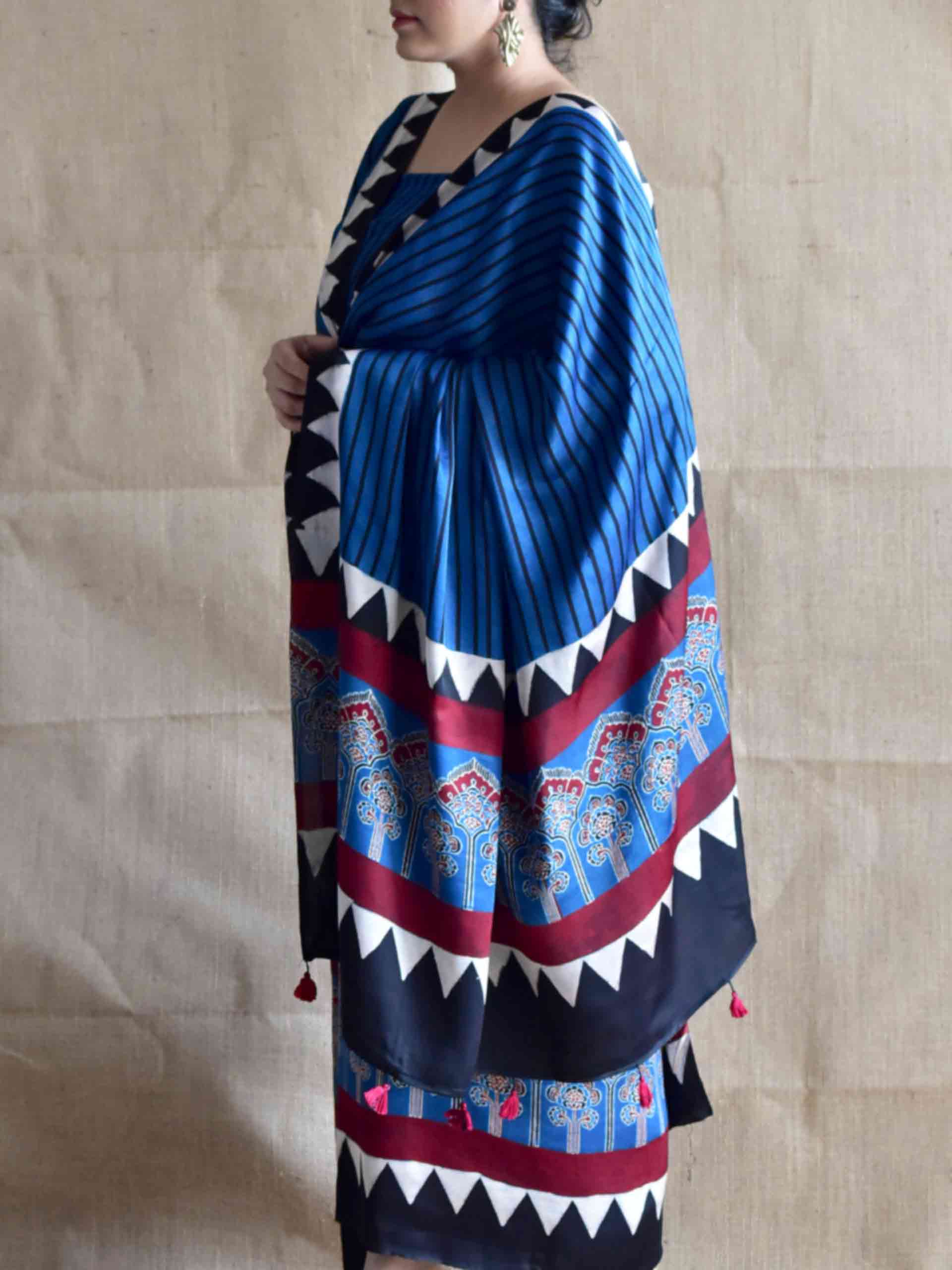 Neel Kala Ajrakh Modal silk 2 pc suit set