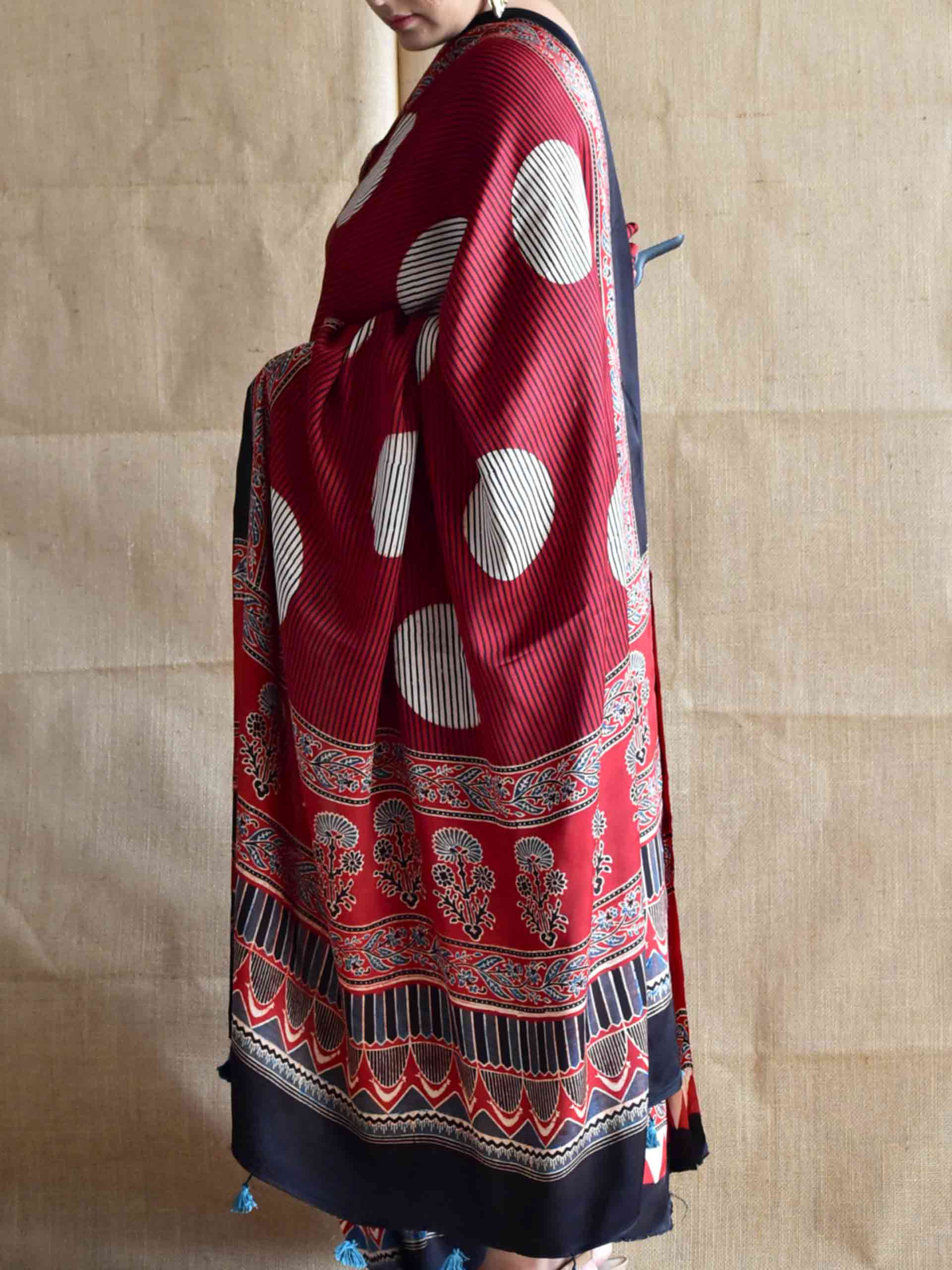 Chaand Ajrakh Modal silk 2 pc suit set