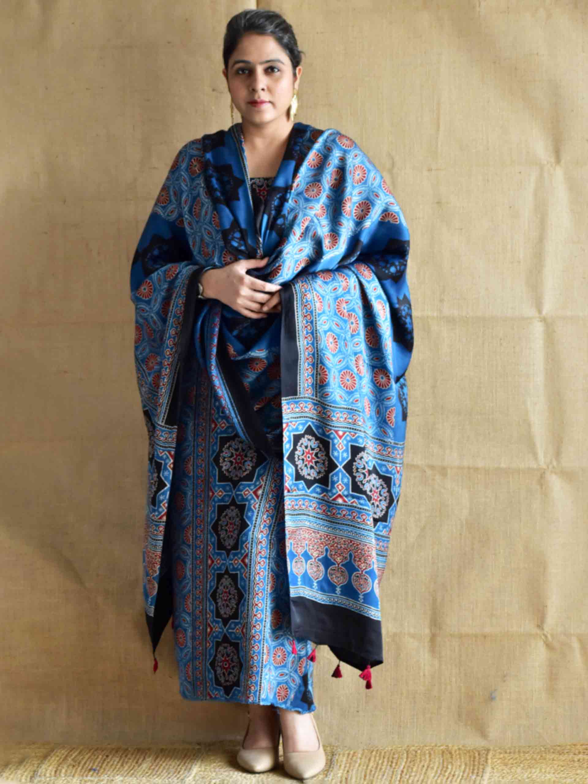 Tara Ajrakh Modal silk 2 pc suit set