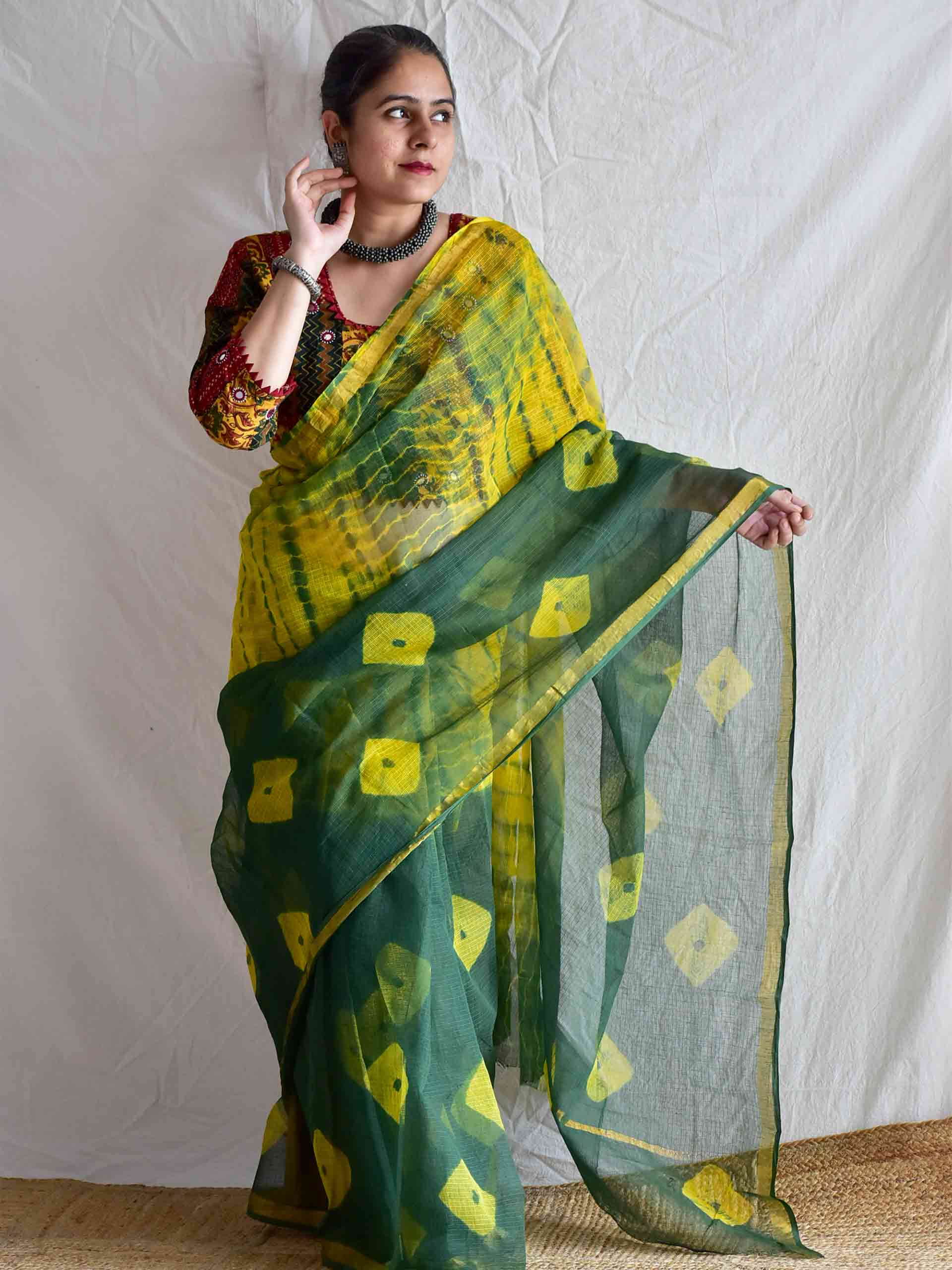 Milli - Dabu Kota Doria Saree