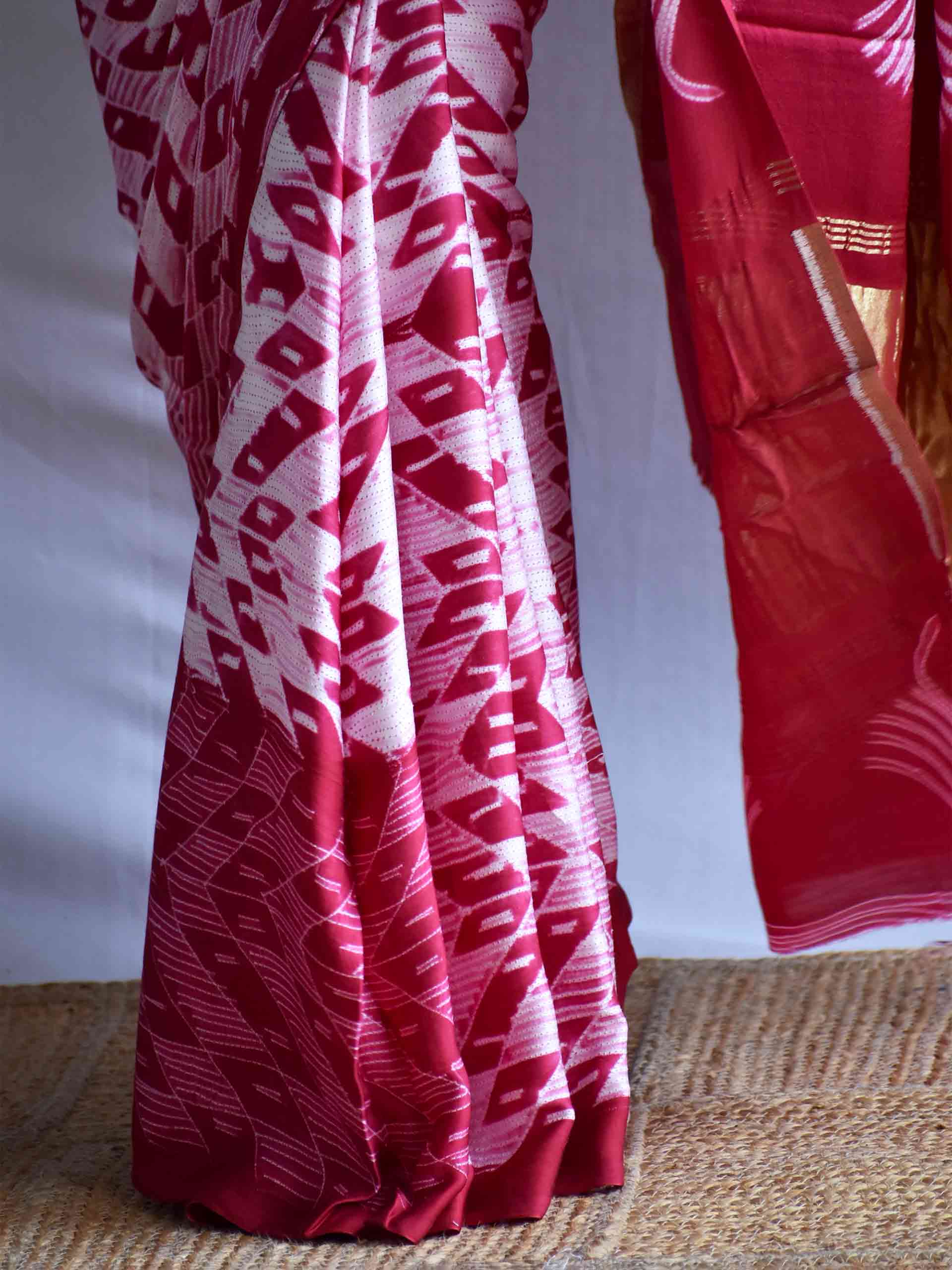 Kesariya - Shibori Modal silk saree