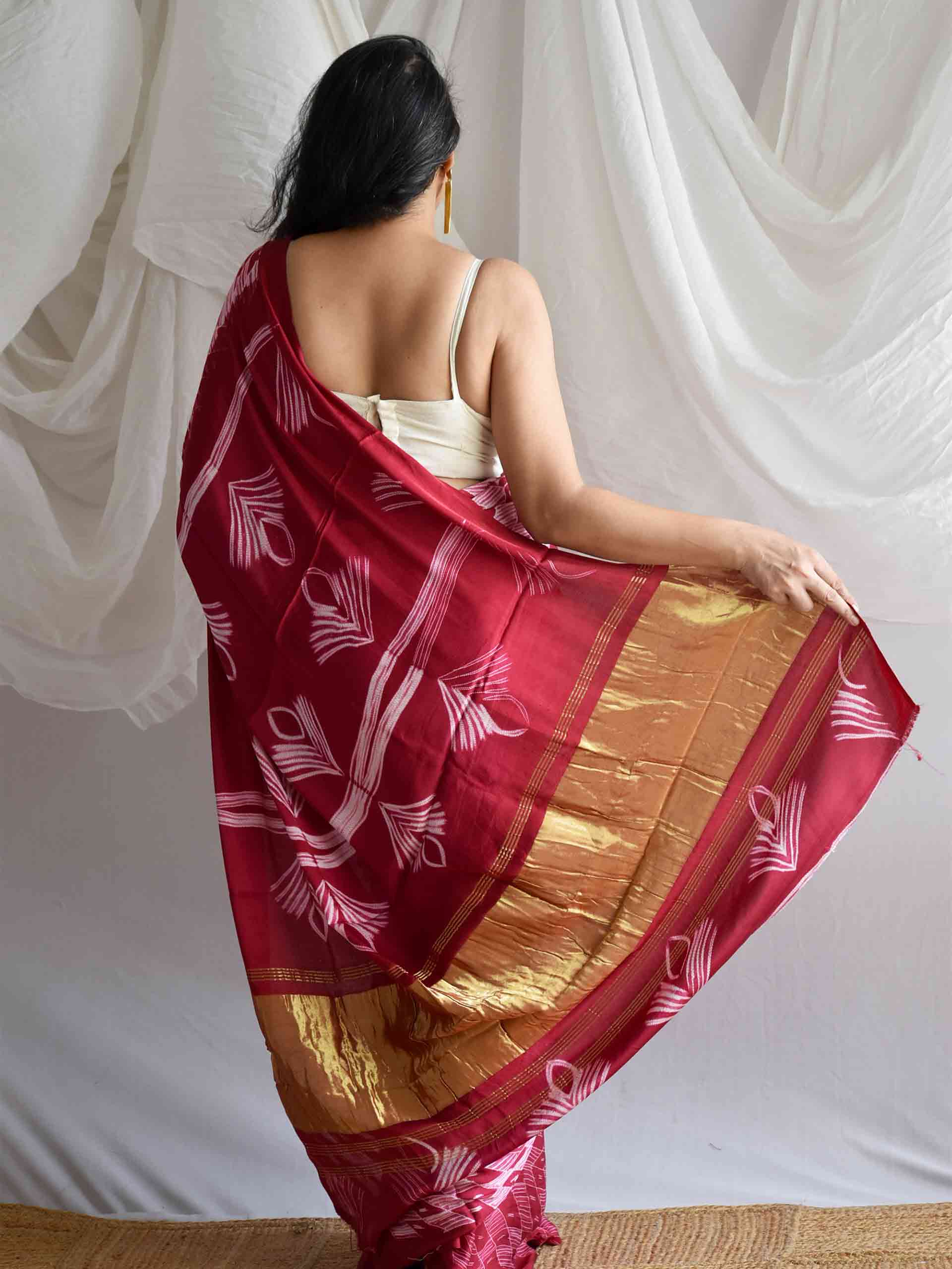 Kesariya - Shibori Modal silk saree