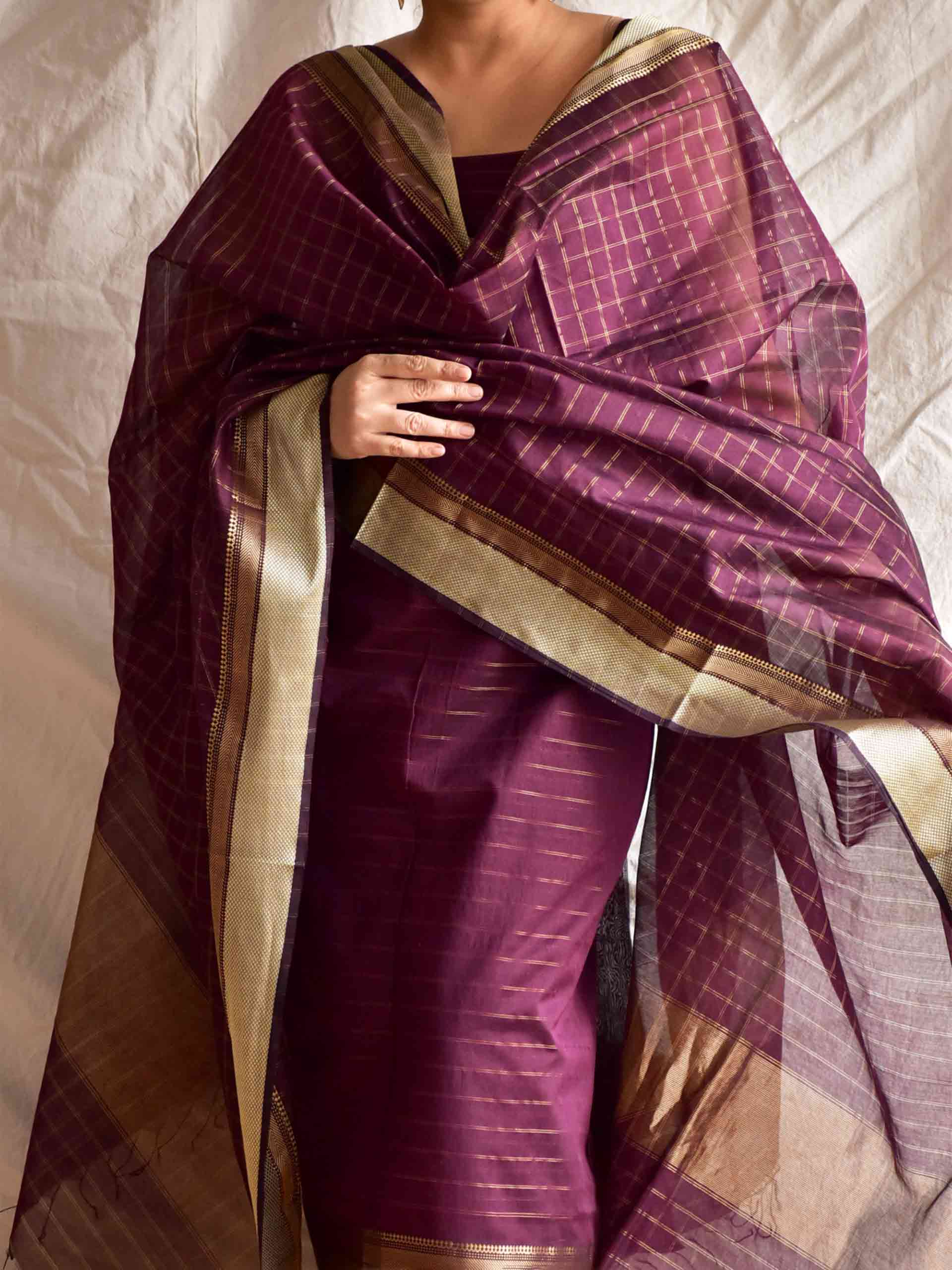 Choco la - Handloom Maheshwari silk 2 pc suit set