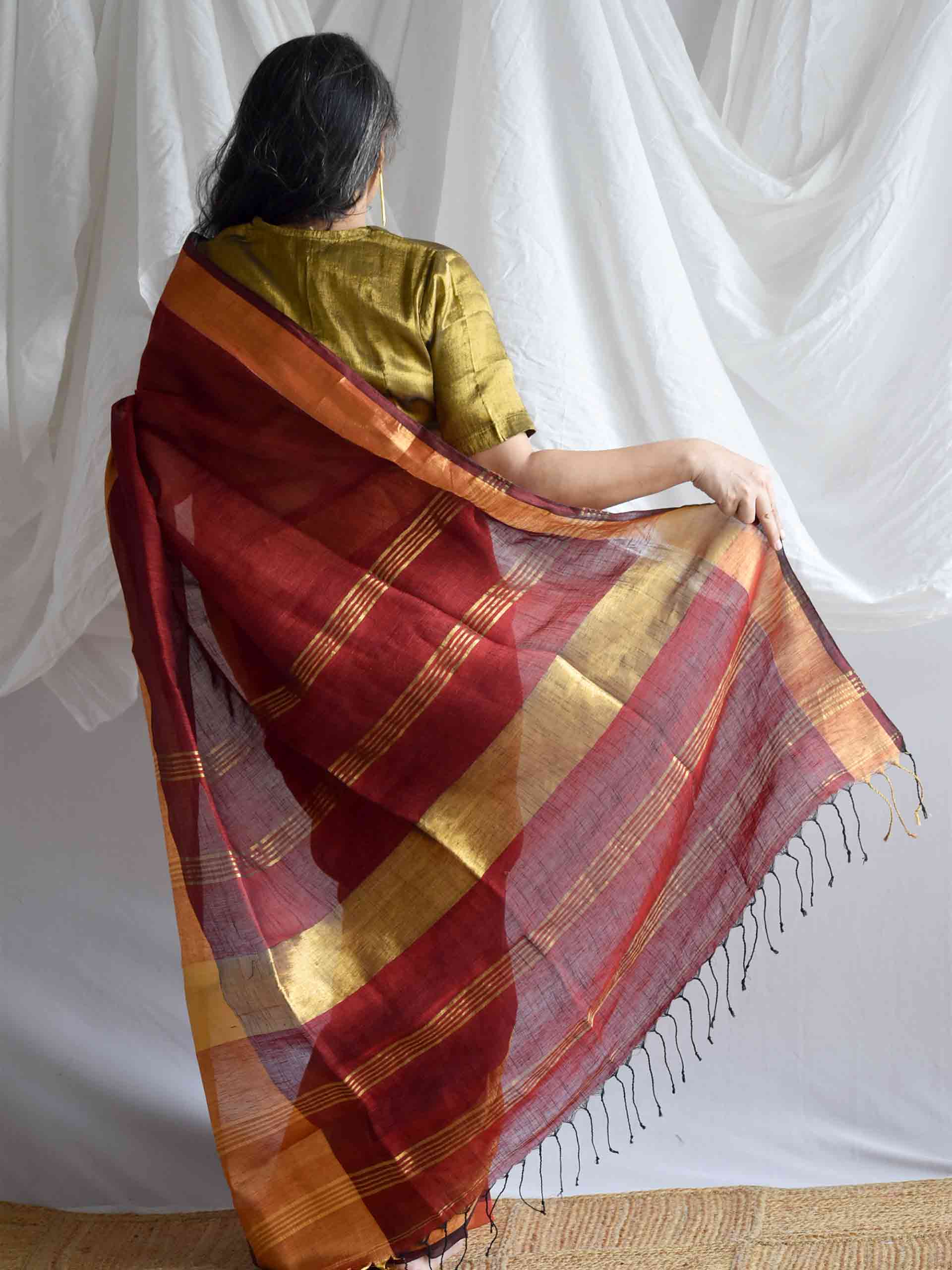 Meet ka rang - Linen zari Saree