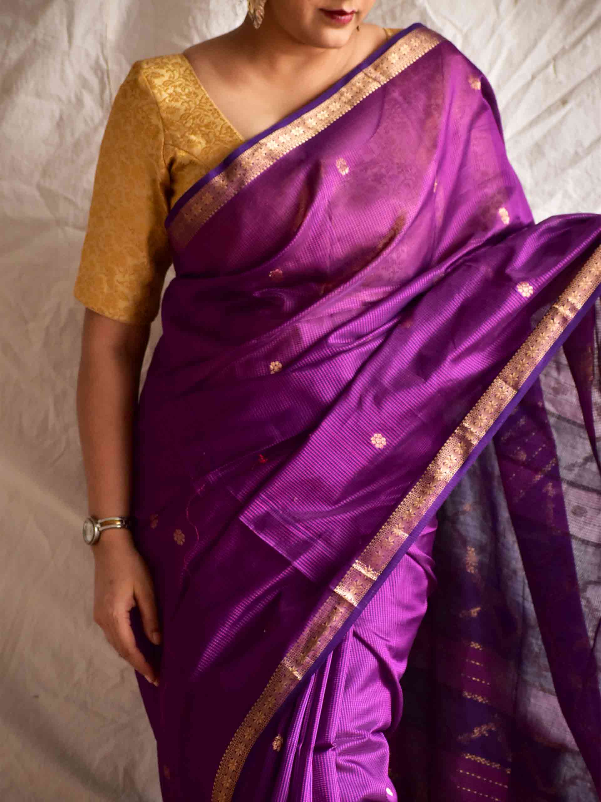Raahi - Maheshwari Handloom Silk Saree