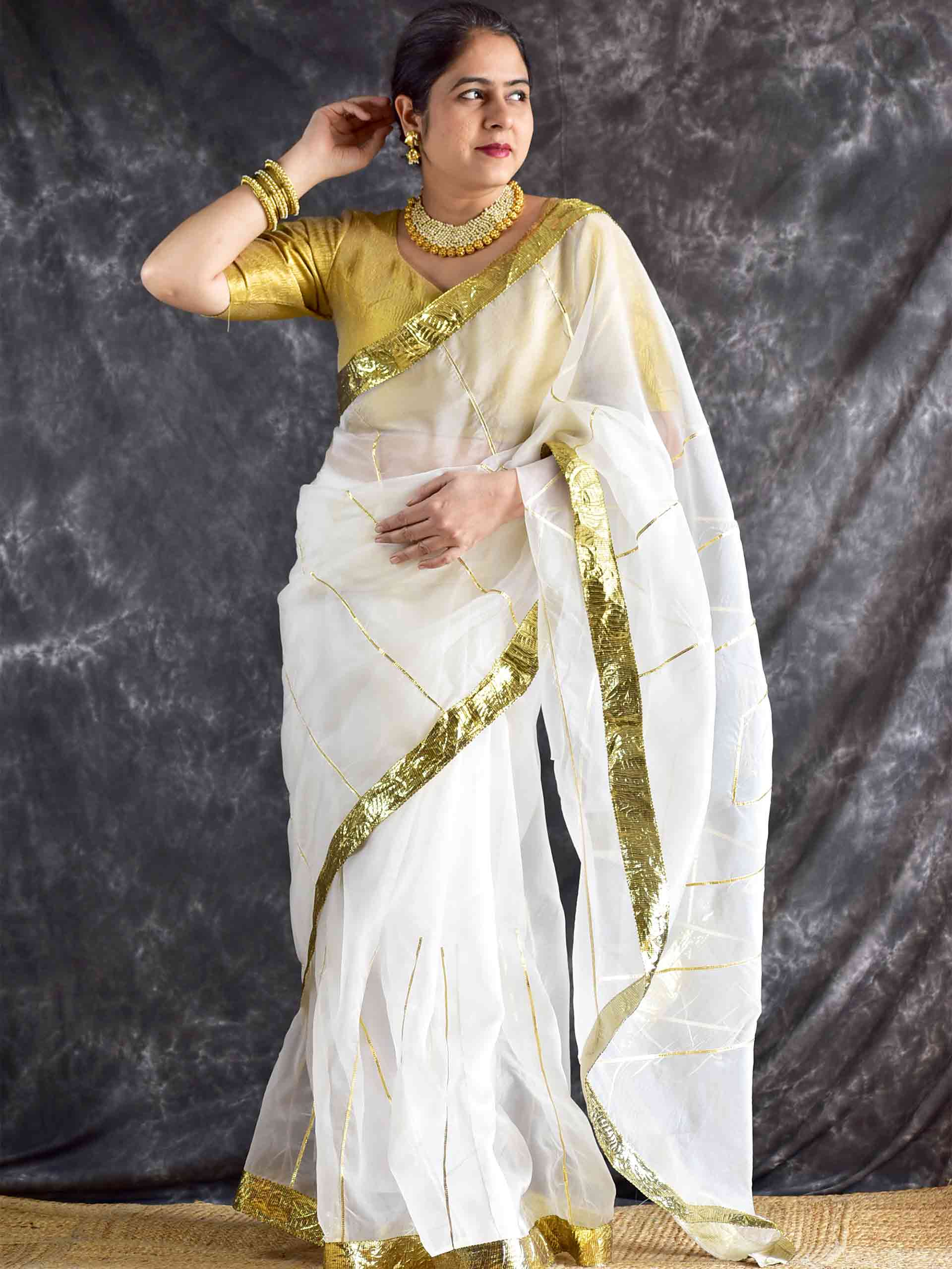 Mogra - Organza Silk saree