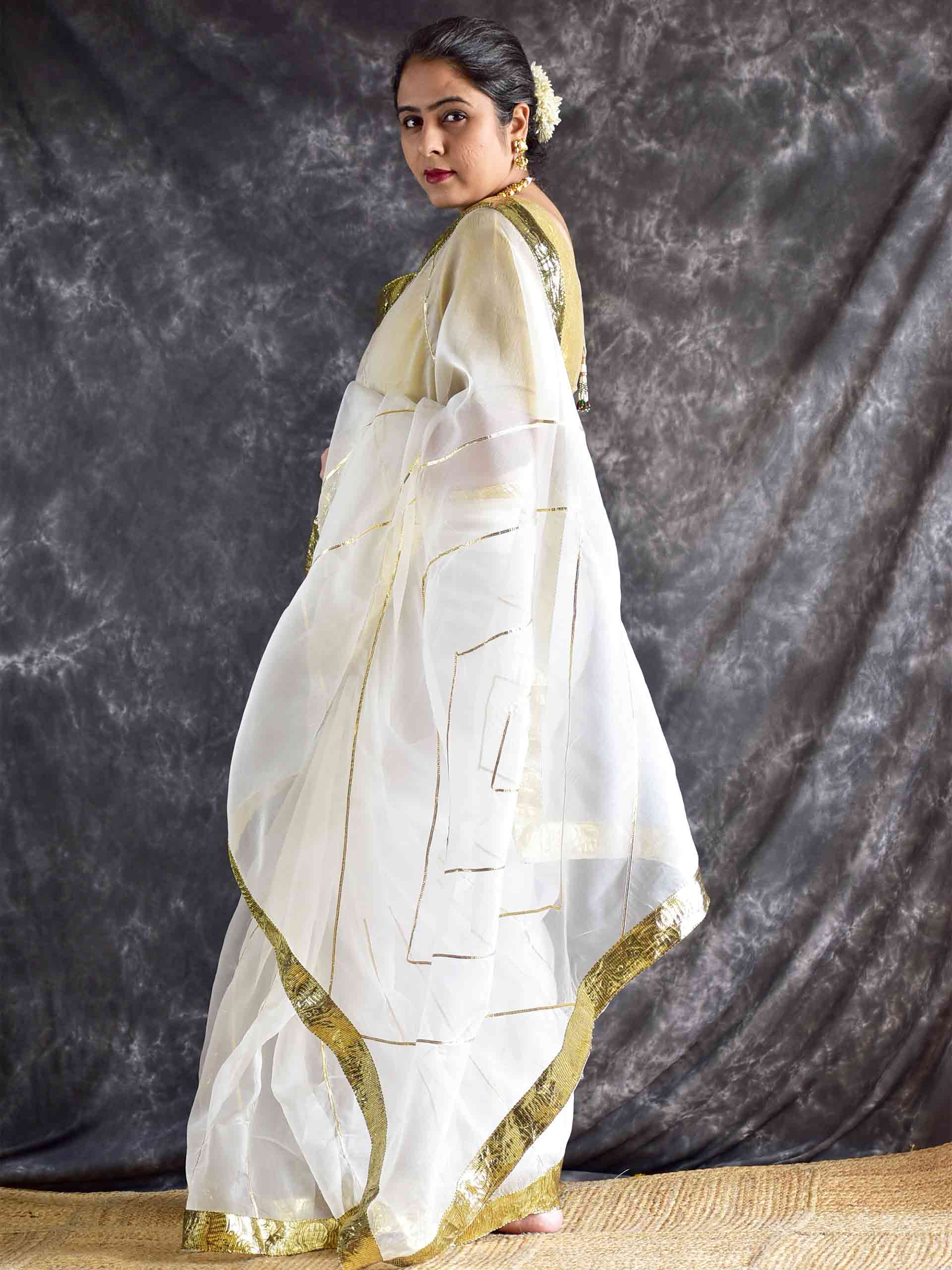 Mogra - Organza Silk saree