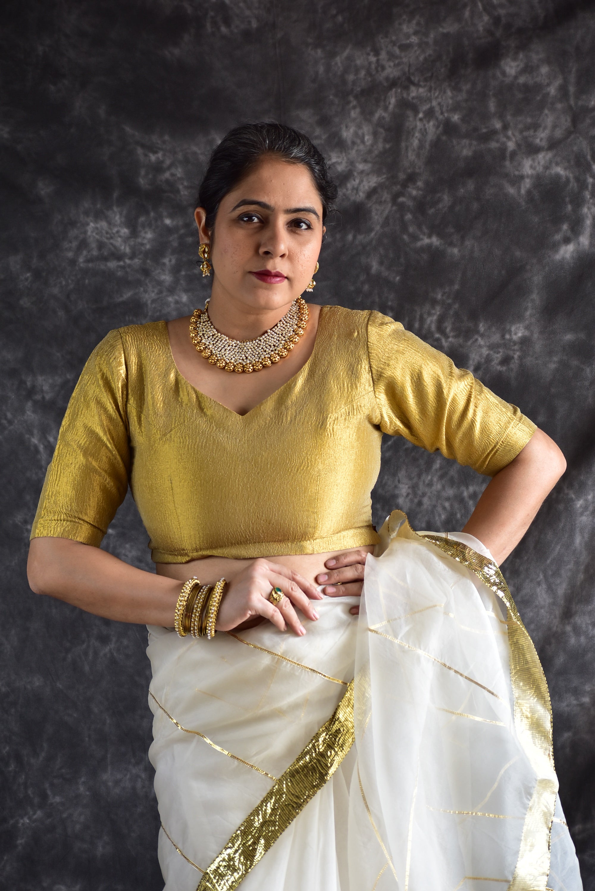 Sunhera - Crushed Tissue Blouse