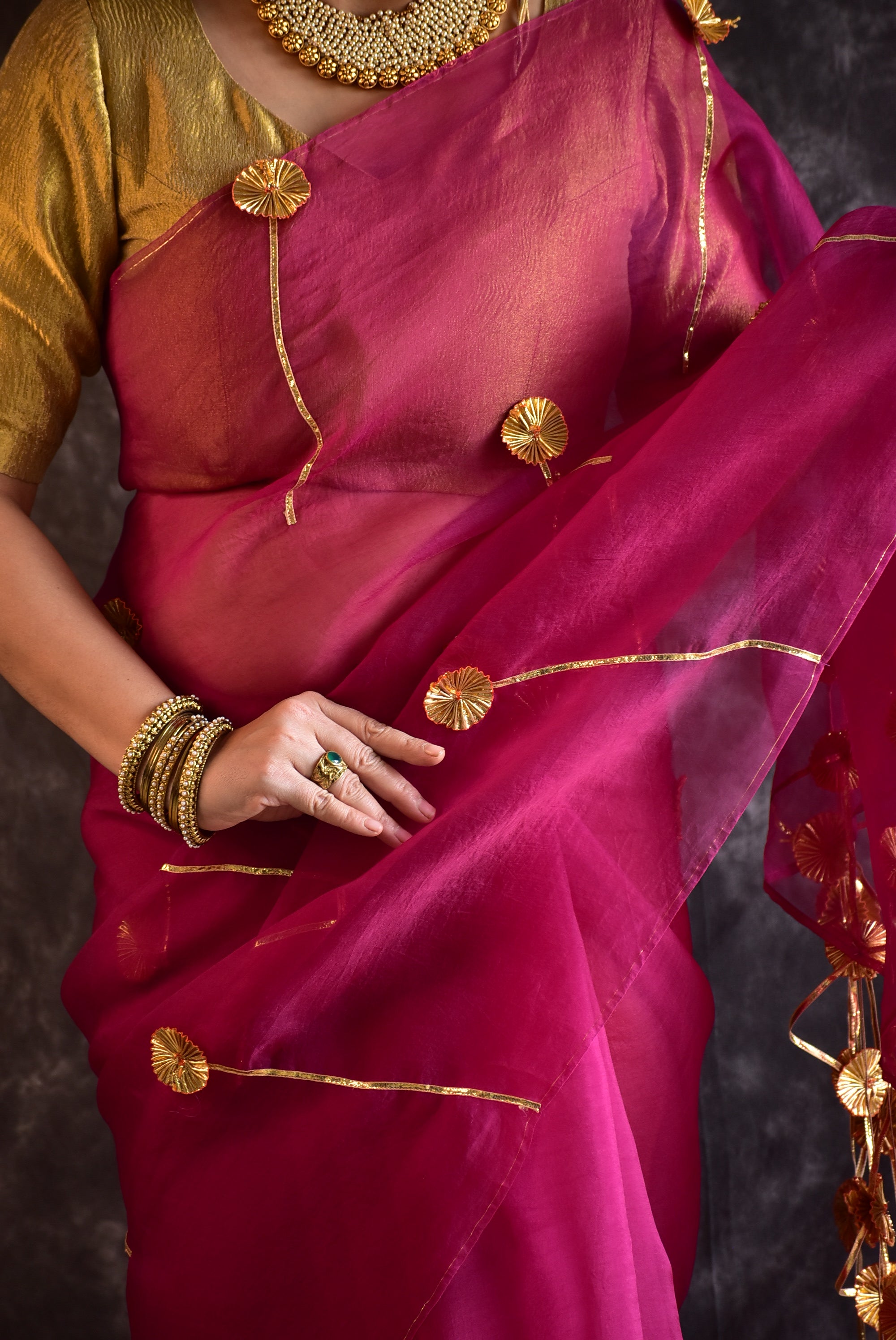 Gulabari - Organza Silk saree