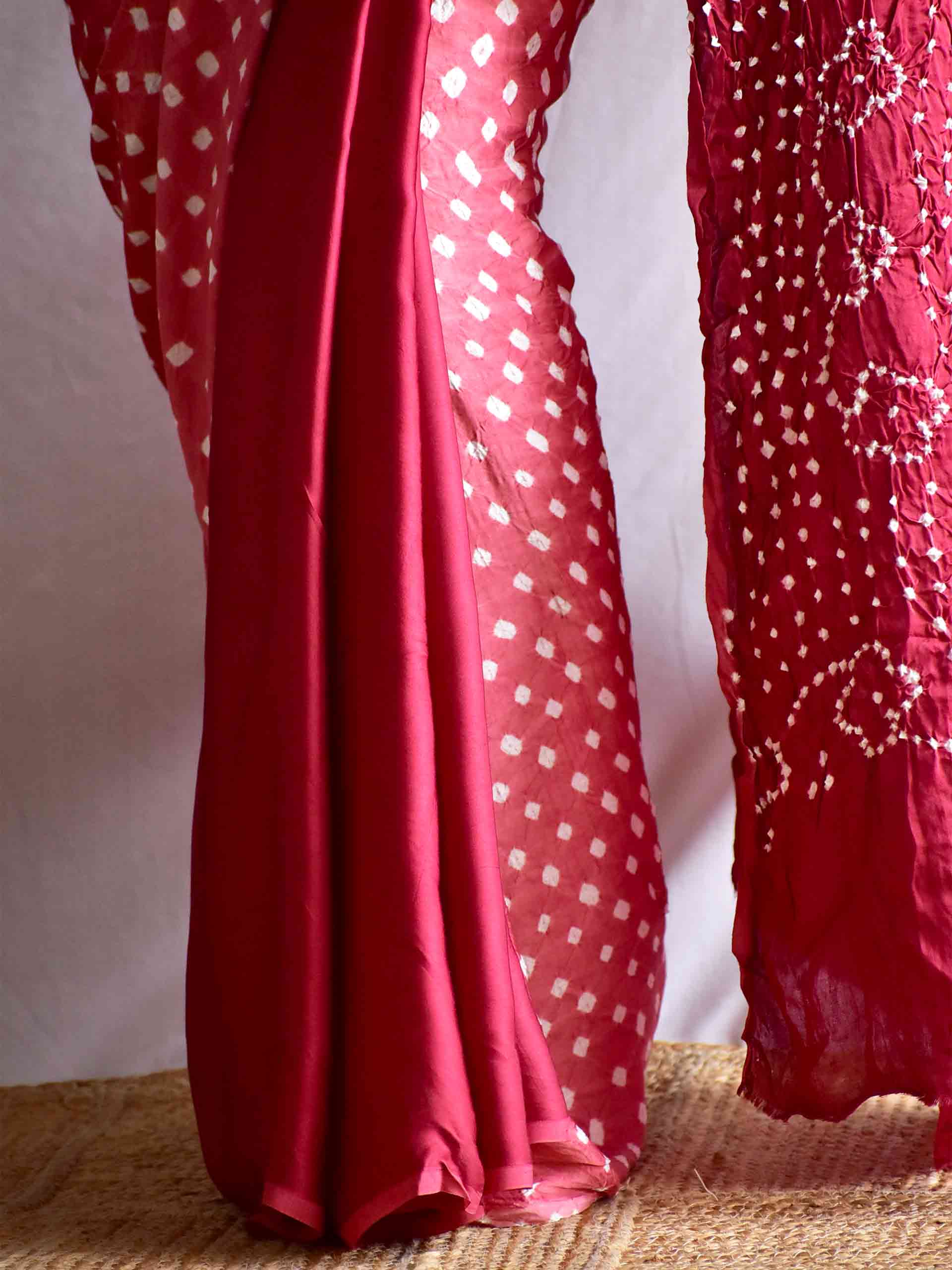 Blossom - Modal silk Bandhani saree