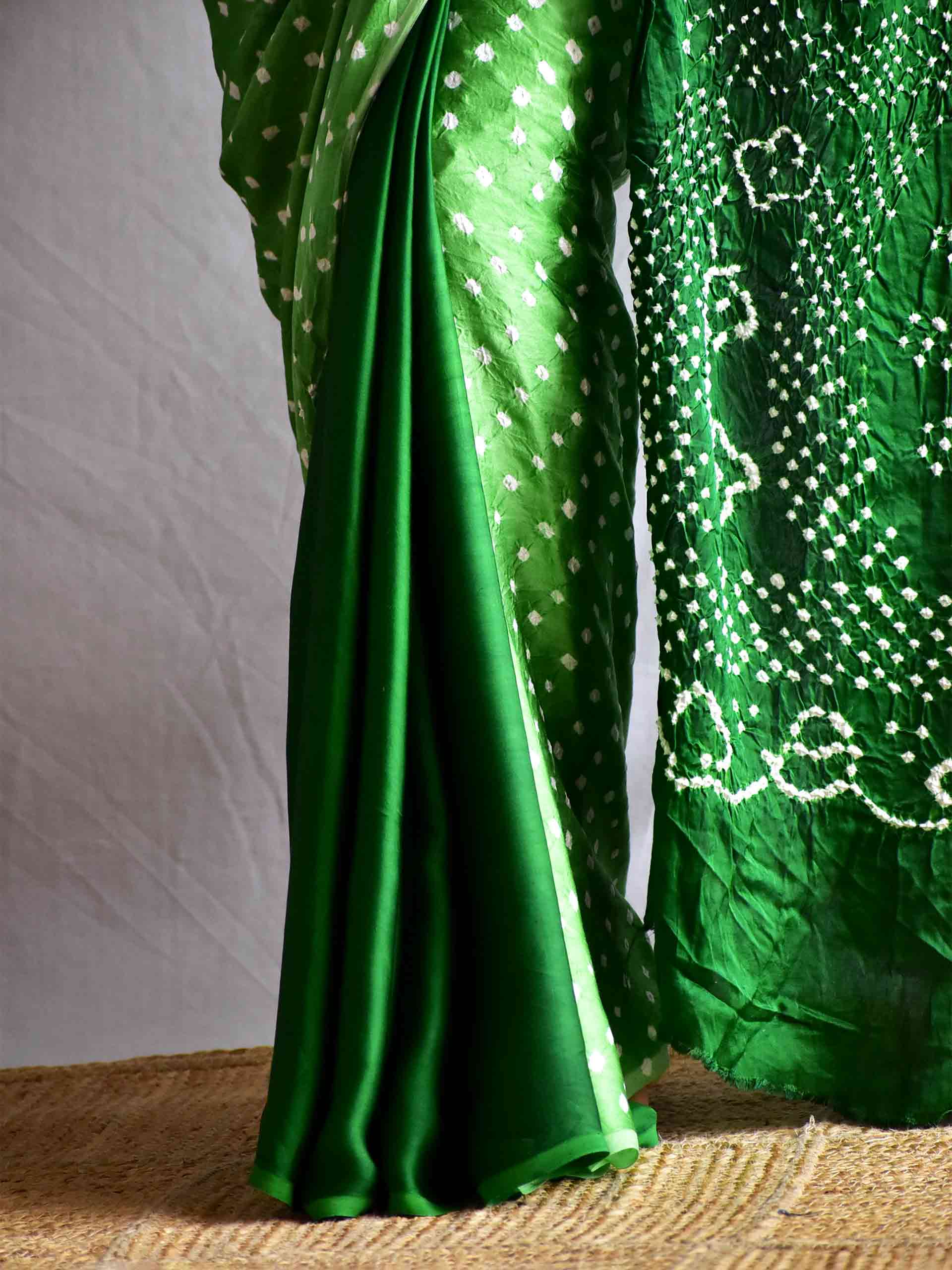 Forest Essential - Modal silk Bandhani saree