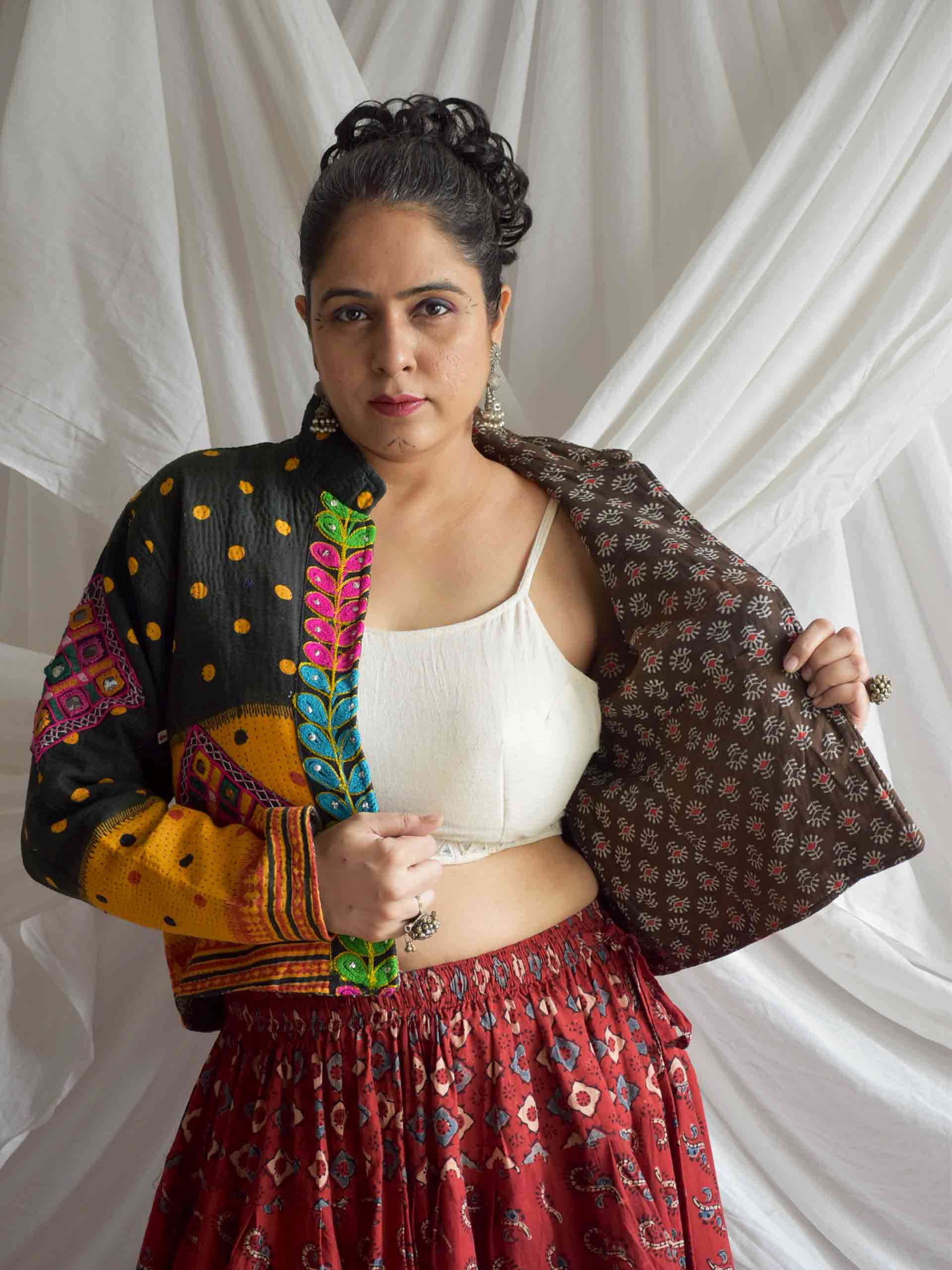 Goriya - hand embroidered patchwork Reversible jacket