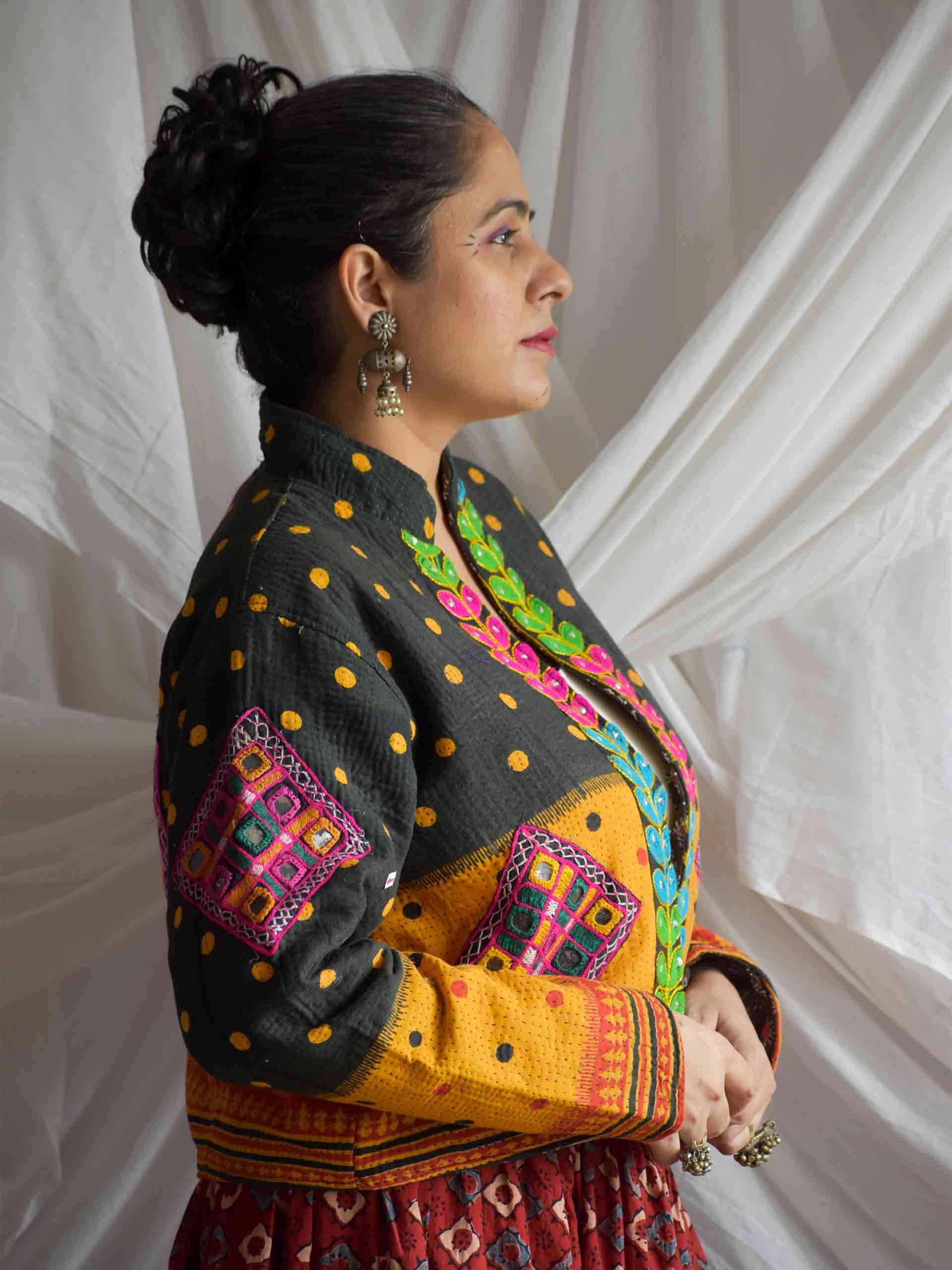 Goriya - hand embroidered patchwork Reversible jacket