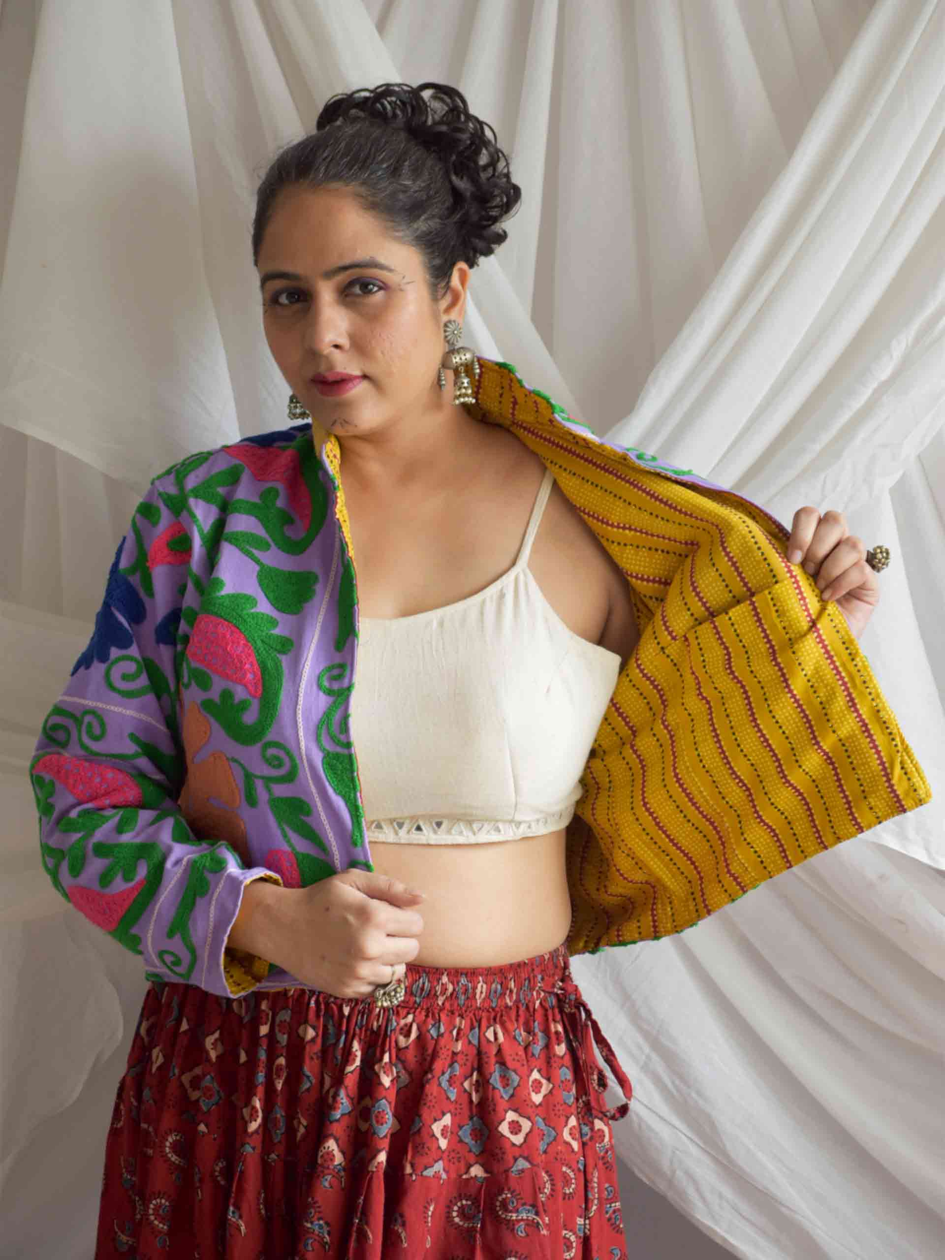 Haseena - hand embroidered patchwork Reversible jacket