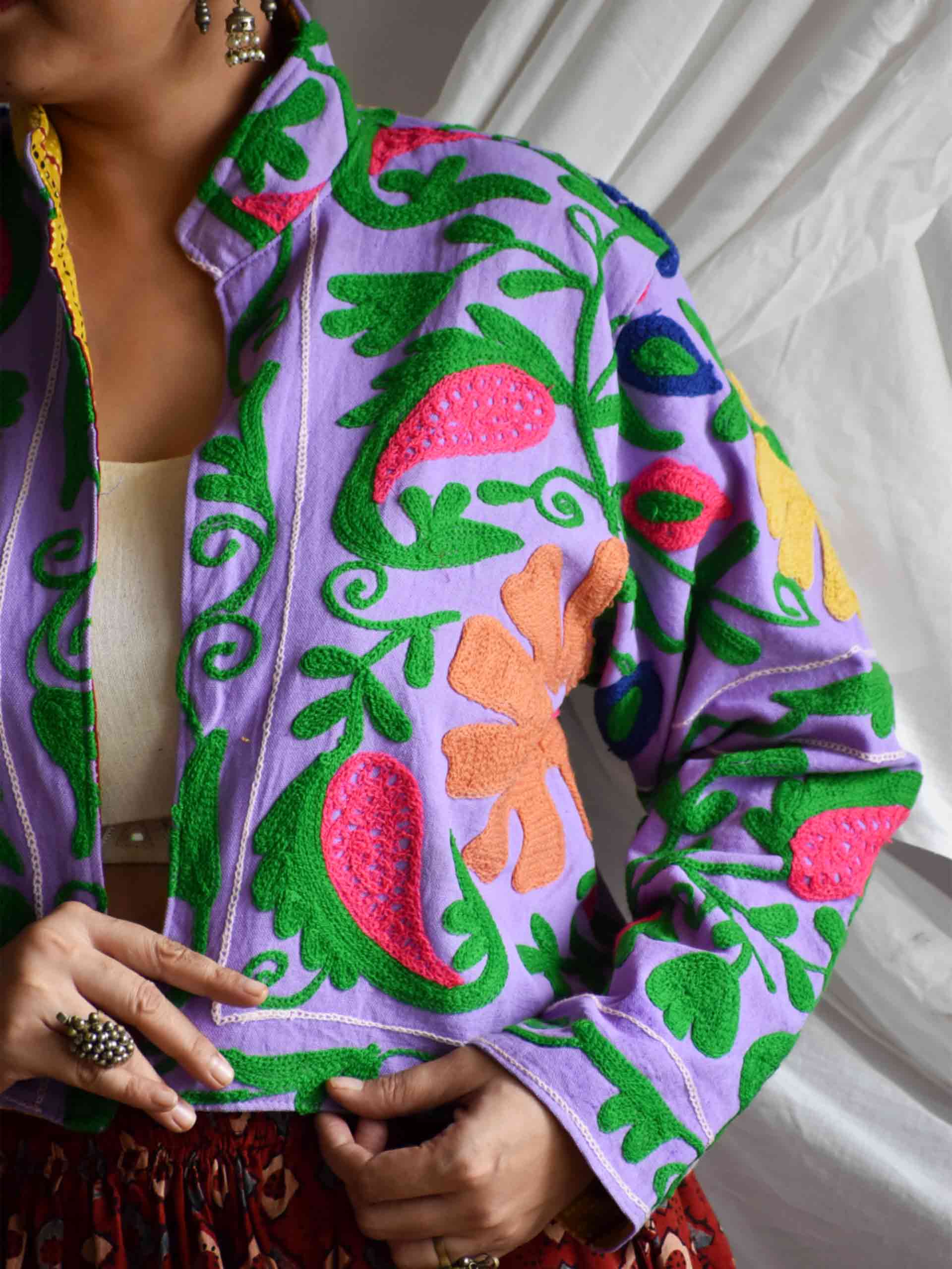 Haseena - hand embroidered patchwork Reversible jacket