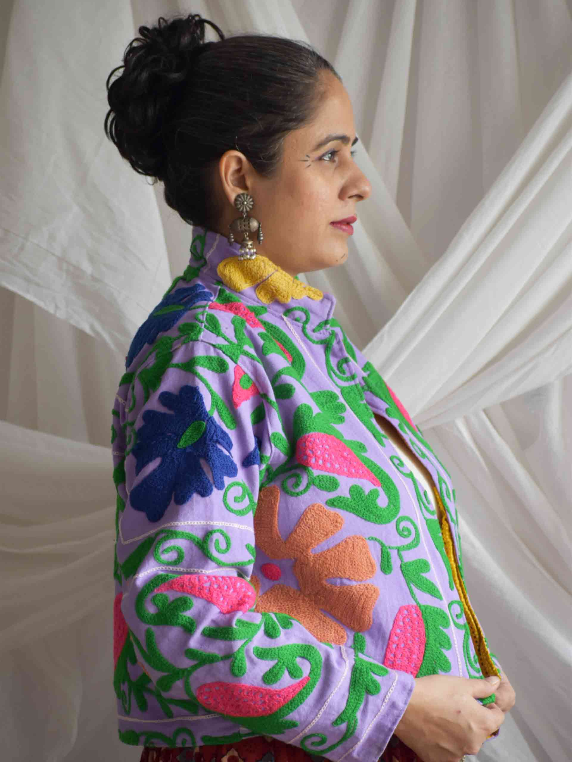 Haseena - hand embroidered patchwork Reversible jacket