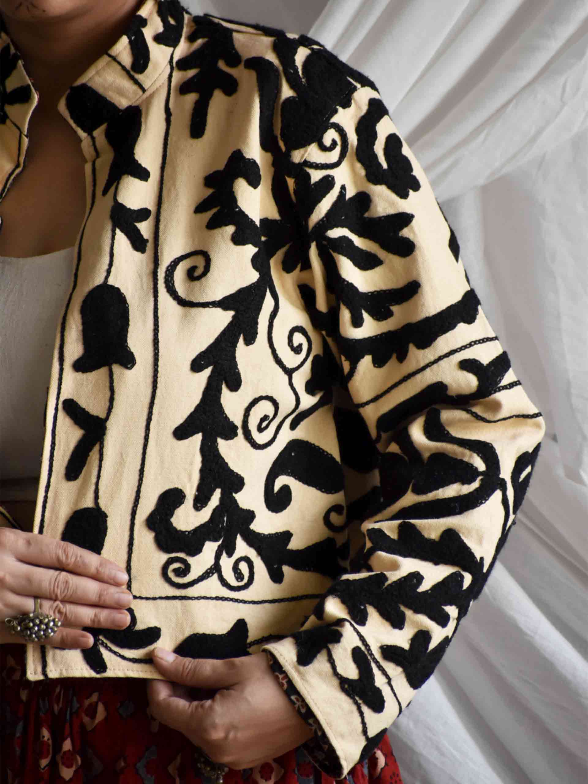Chatpati - hand embroidered patchwork Reversible jacket