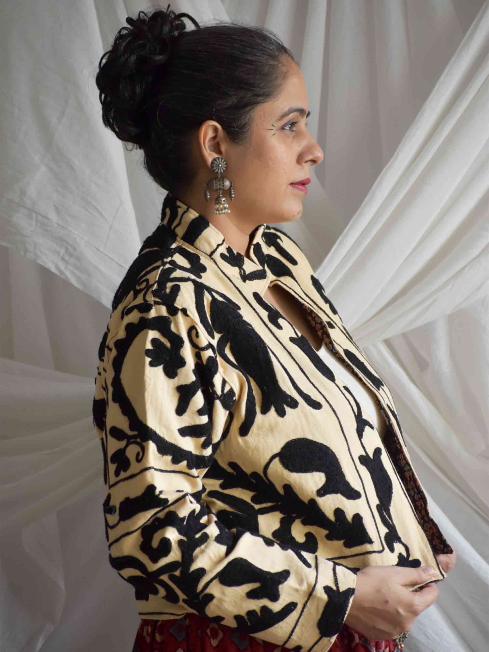 Chatpati - hand embroidered patchwork Reversible jacket
