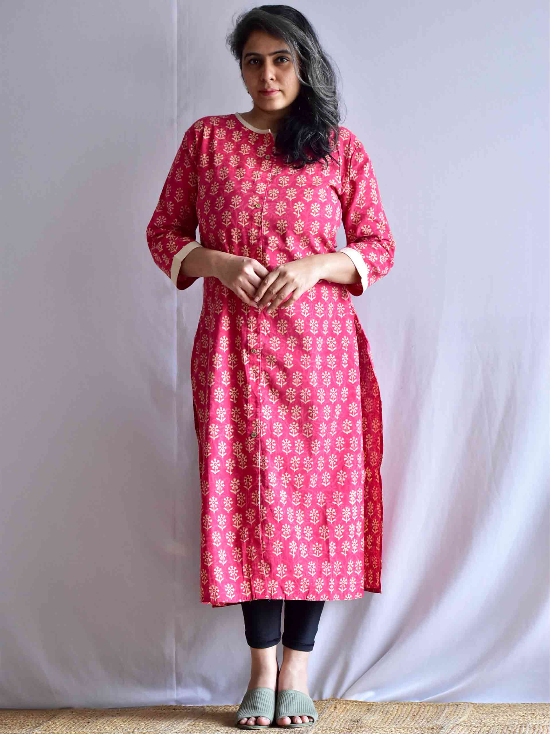 Pink Rose - cotton Kurti