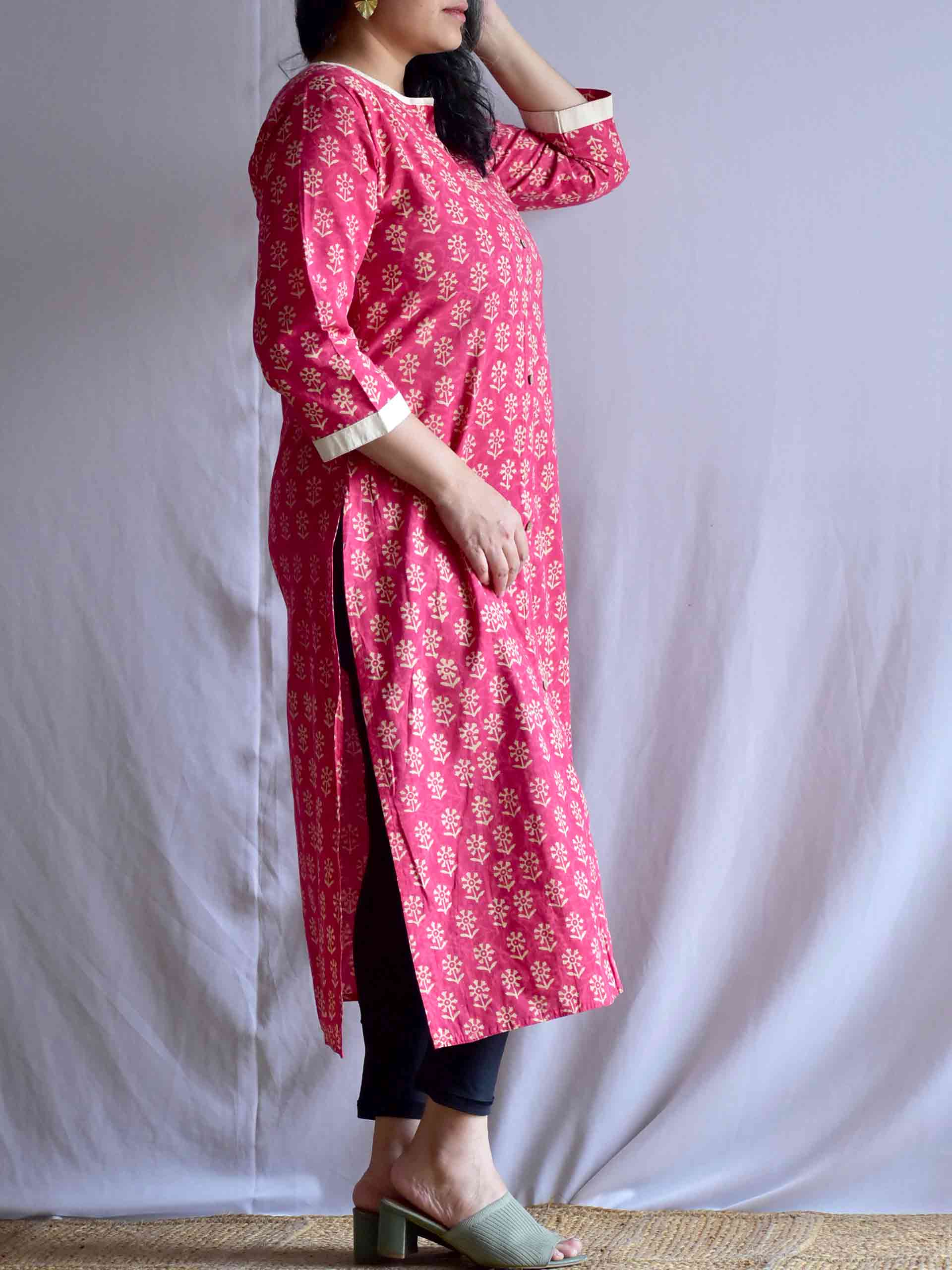 Pink Rose - cotton Kurti