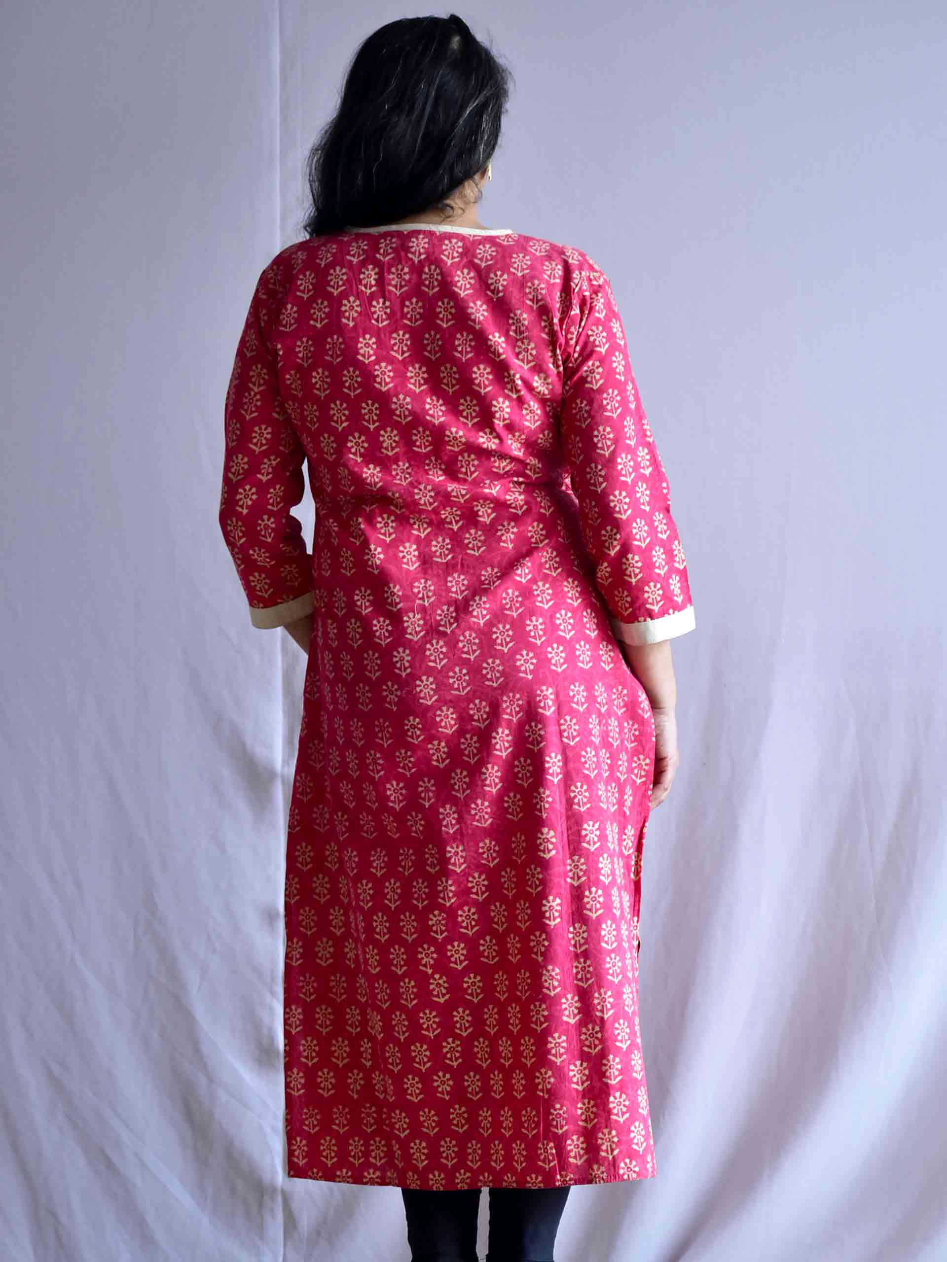 Pink Rose - cotton Kurti