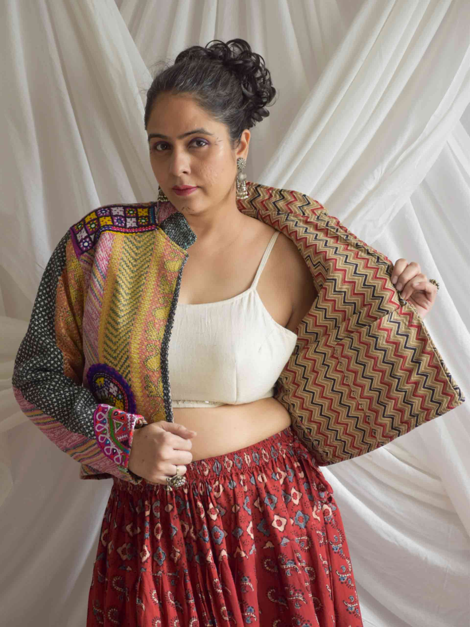 Masti khor - hand embroidered patchwork Reversible jacket