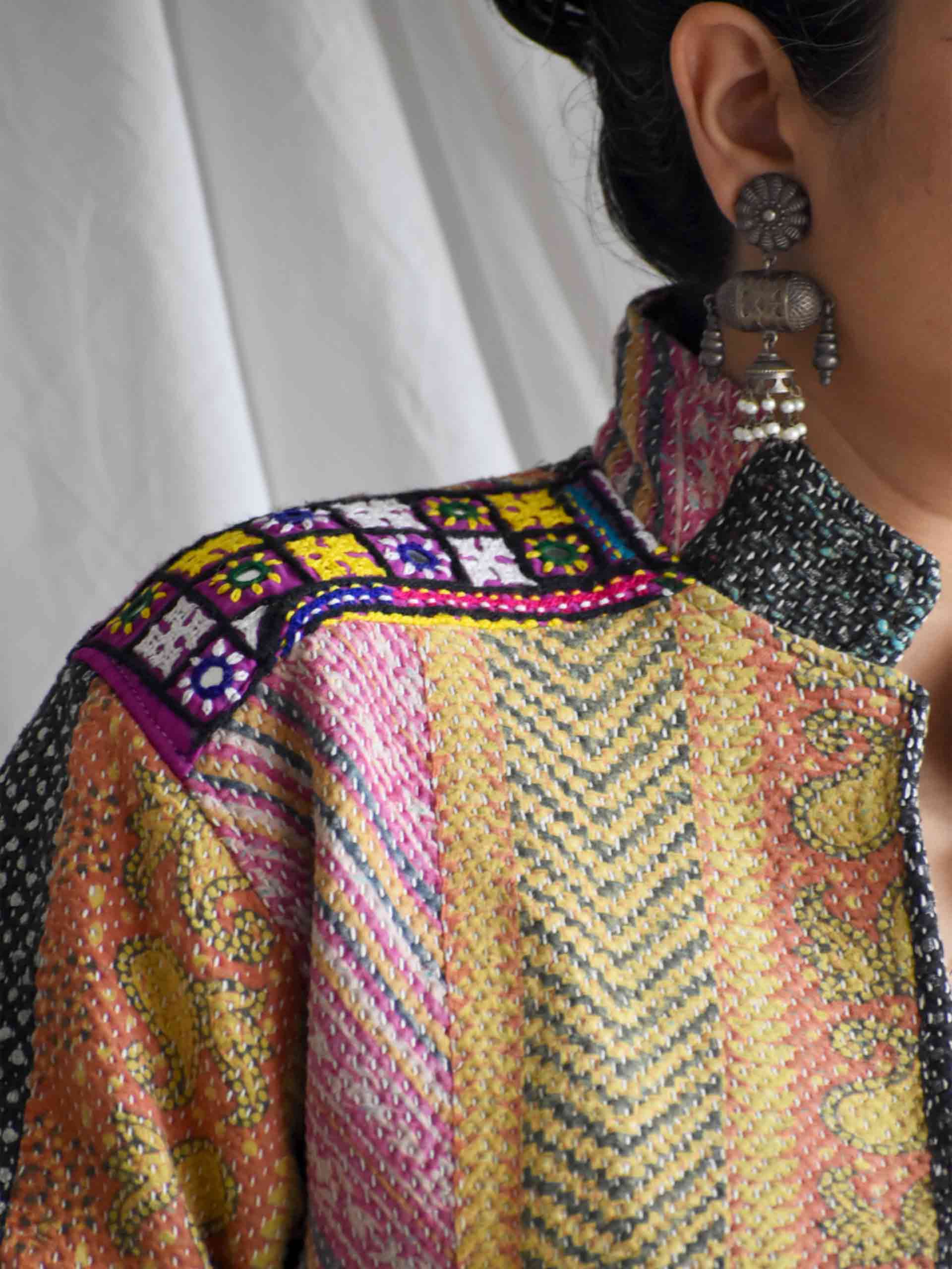 Masti khor - hand embroidered patchwork Reversible jacket