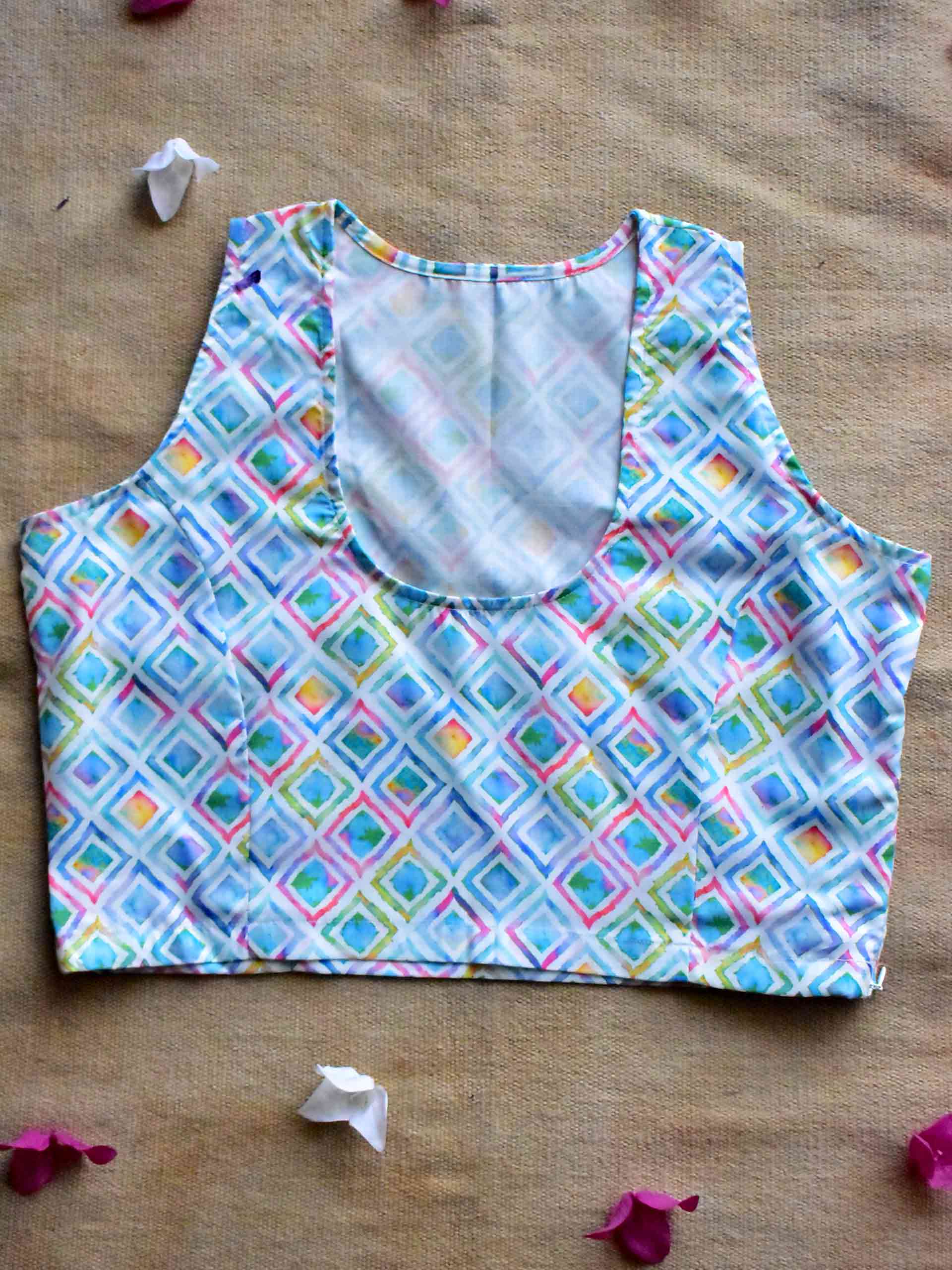 Blue water lily blouse