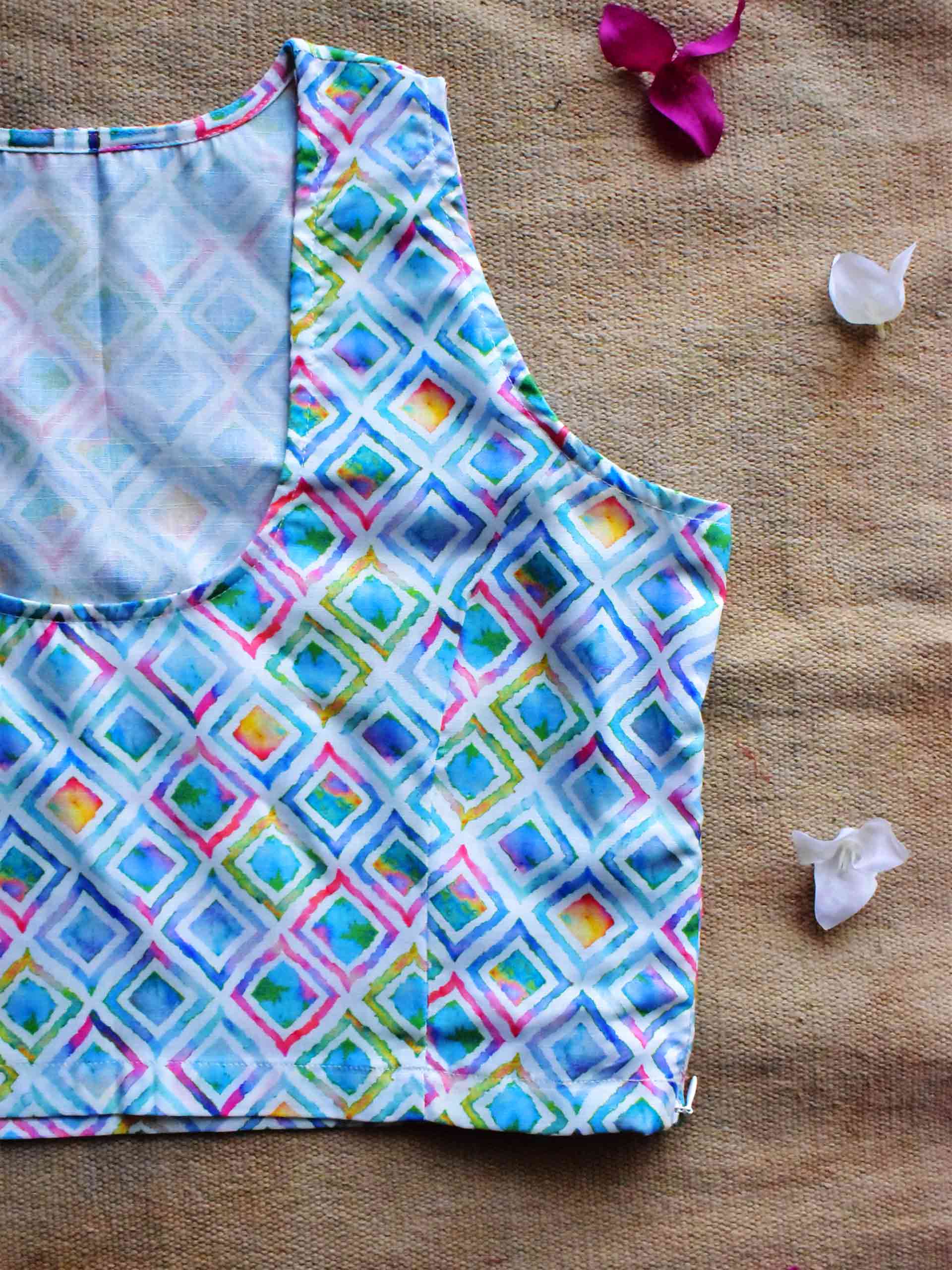 Blue water lily blouse