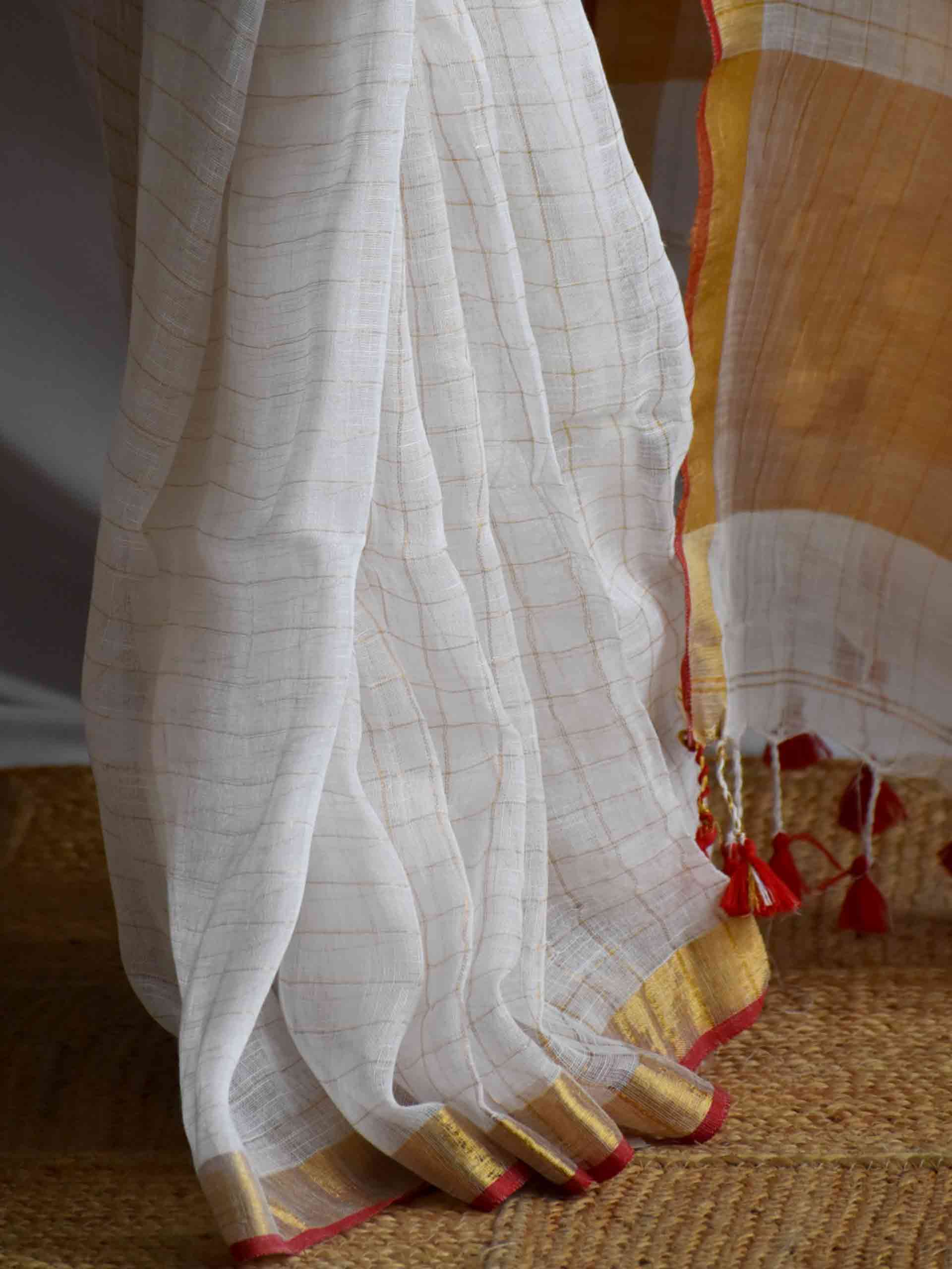 Durga - Linen zari Saree