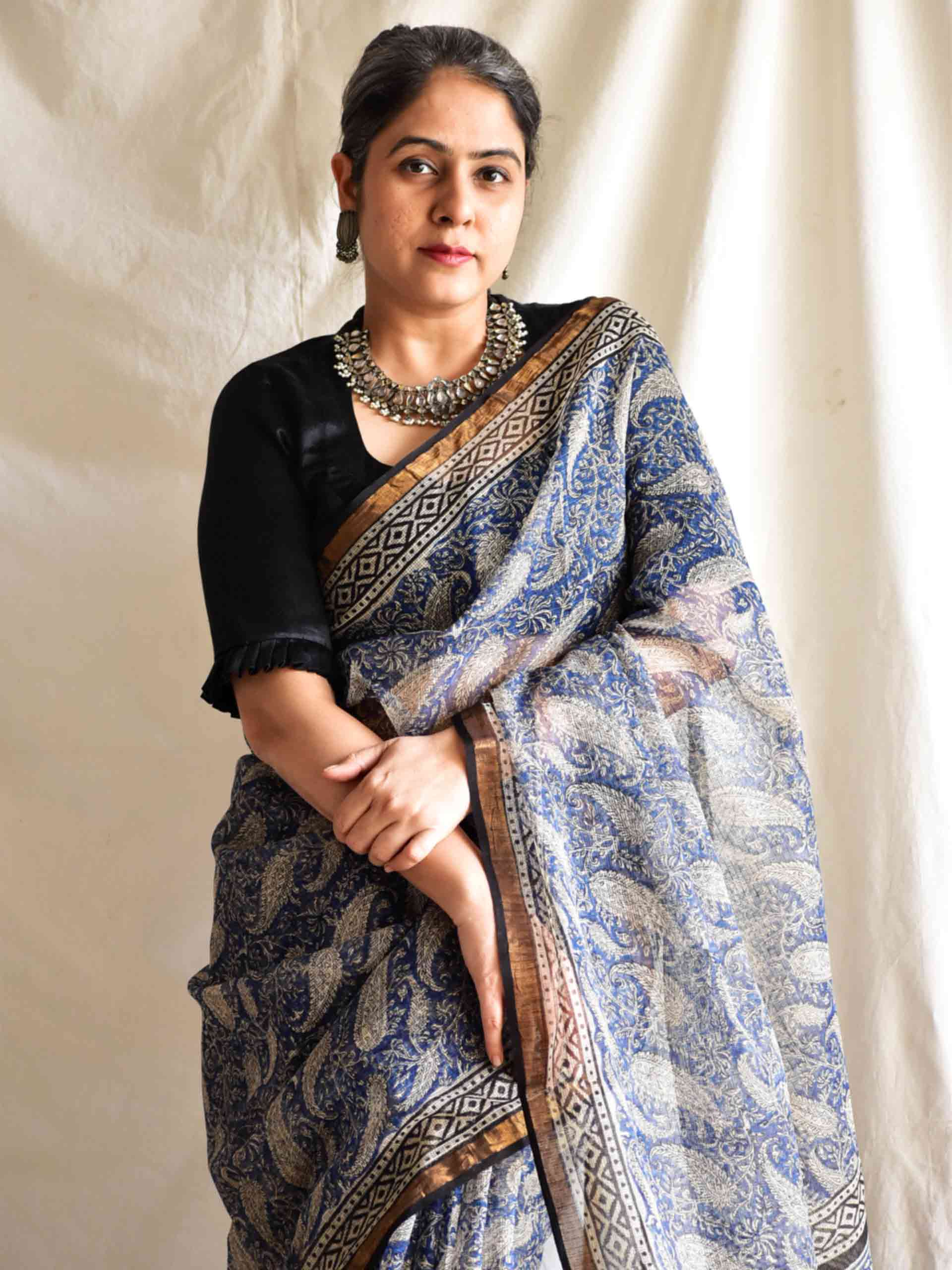 Paisley - Dabu Kota Doria Saree