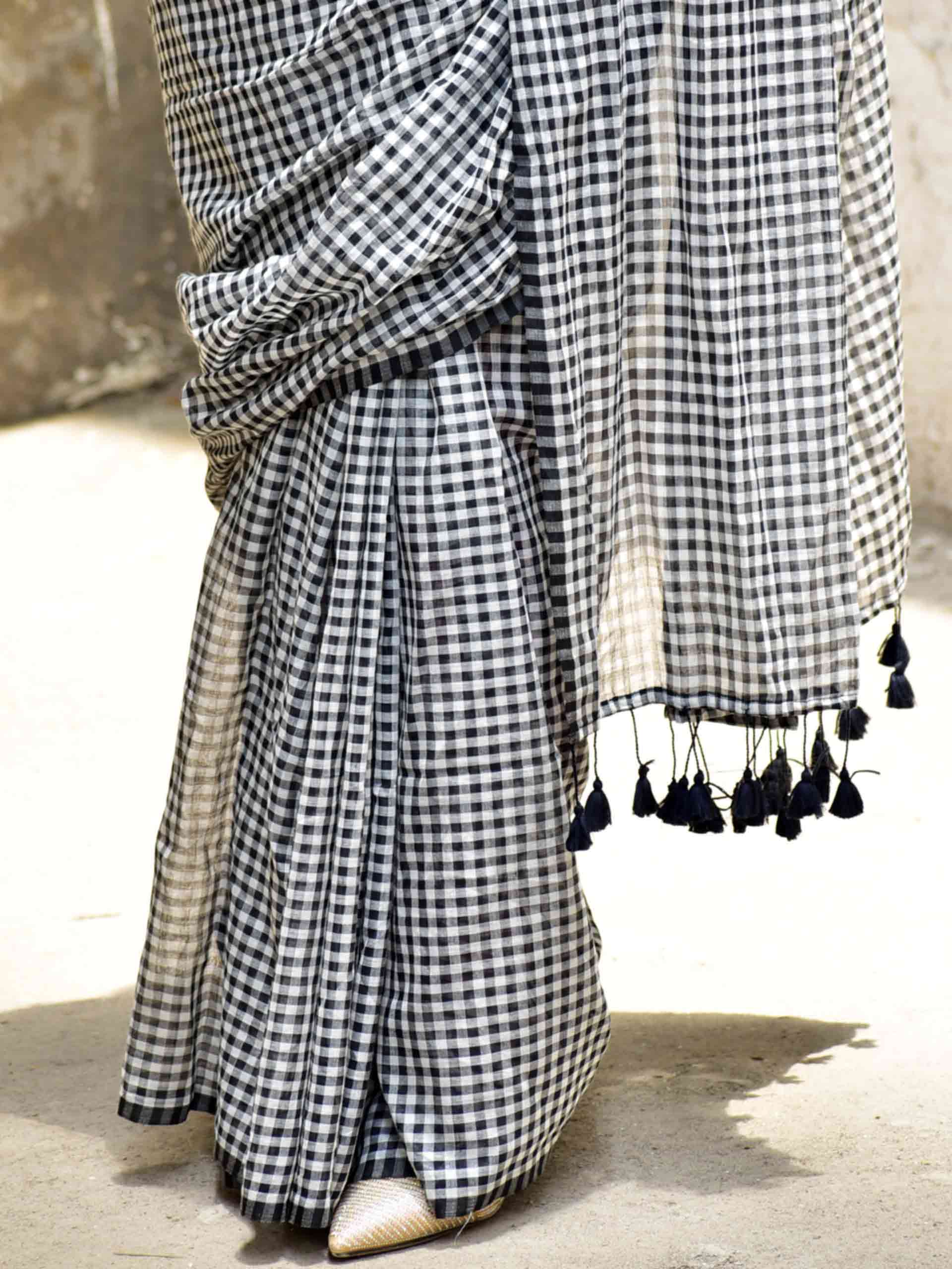 Shatranj Gamcha Mul cotton saree
