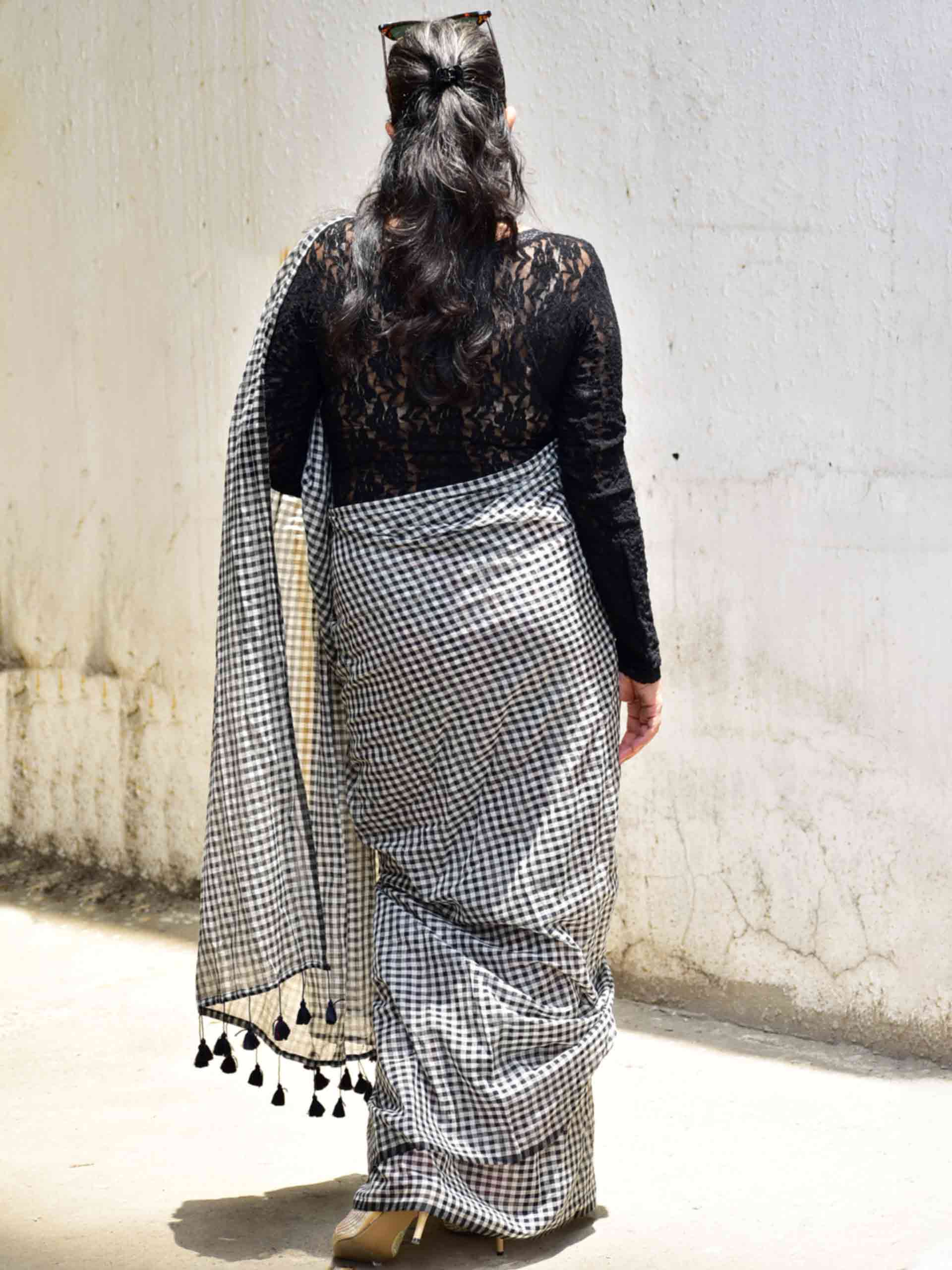 Shatranj Gamcha Mul cotton saree